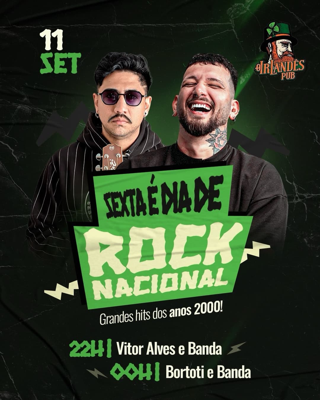 Flyer de Vitor Alves e Banda e Bortoti e Banda