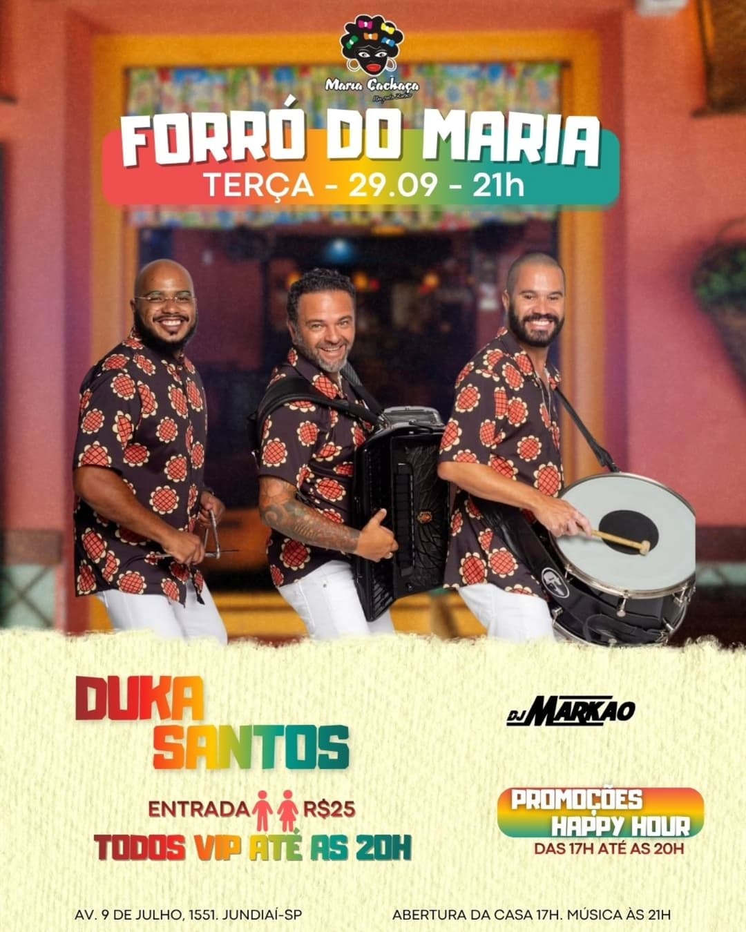Flyer de Duka Santos e mais 2 artistas