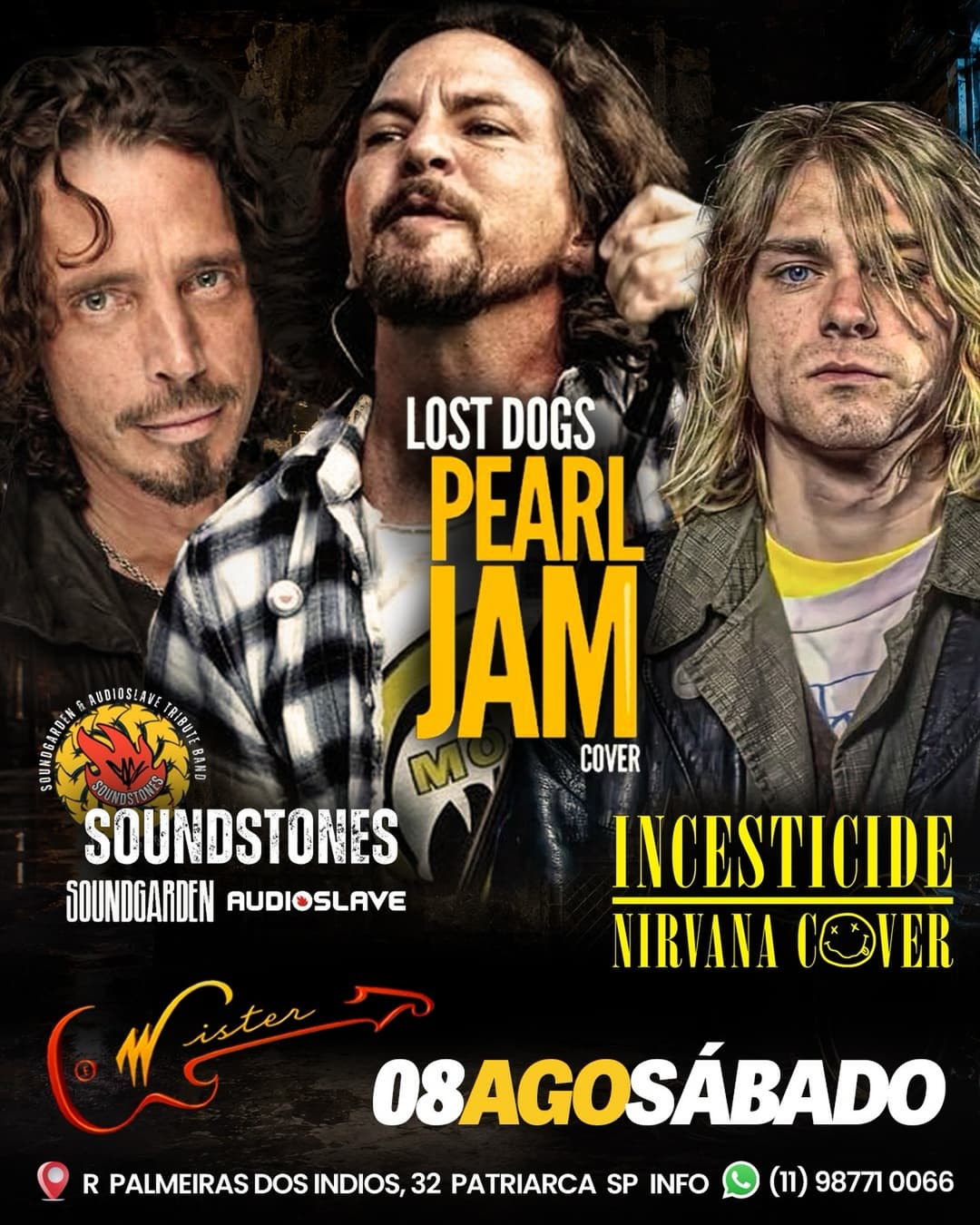 Flyer de Incesticide, Soundstones e Lost Dogs