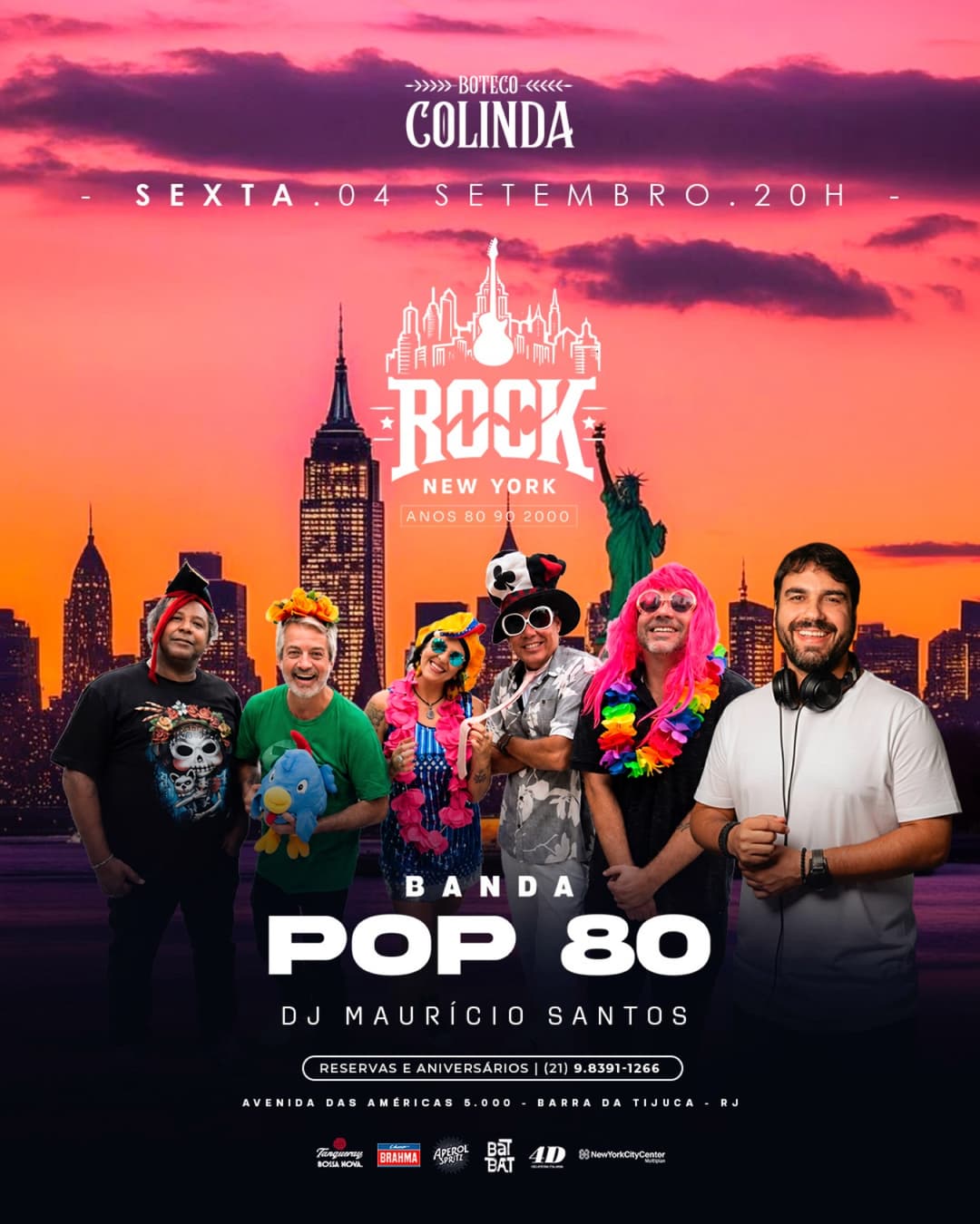 Flyer de Banda Pop 80 e Maurício Santos