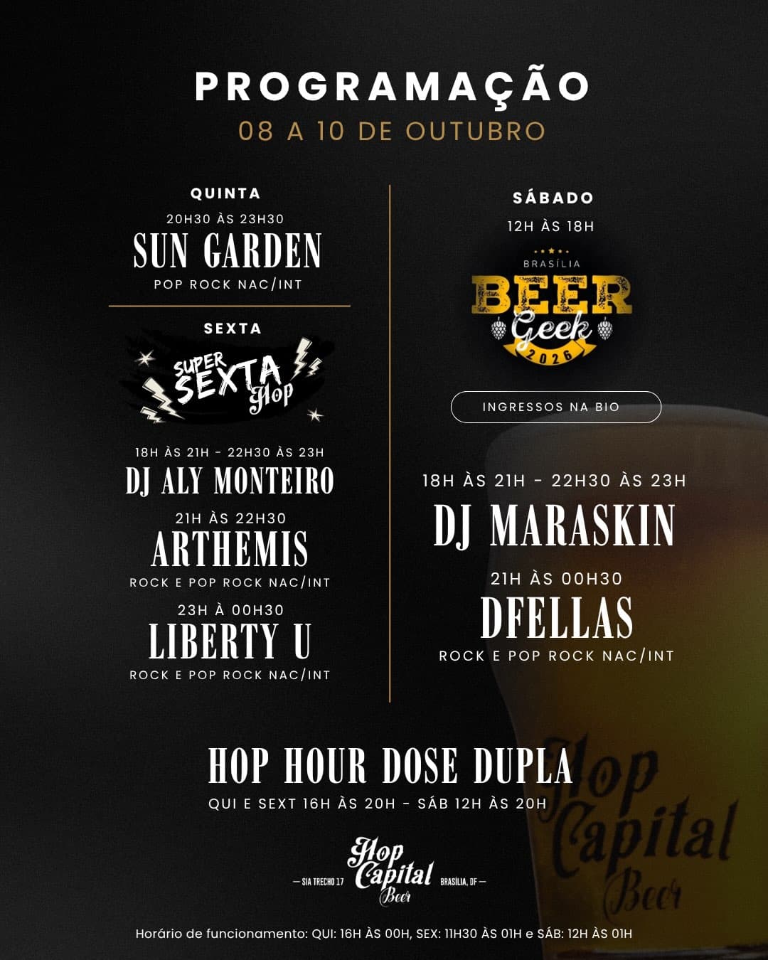 Flyer de Arthemis, Liberty U, Alysson Monteiro e Júnior Johns