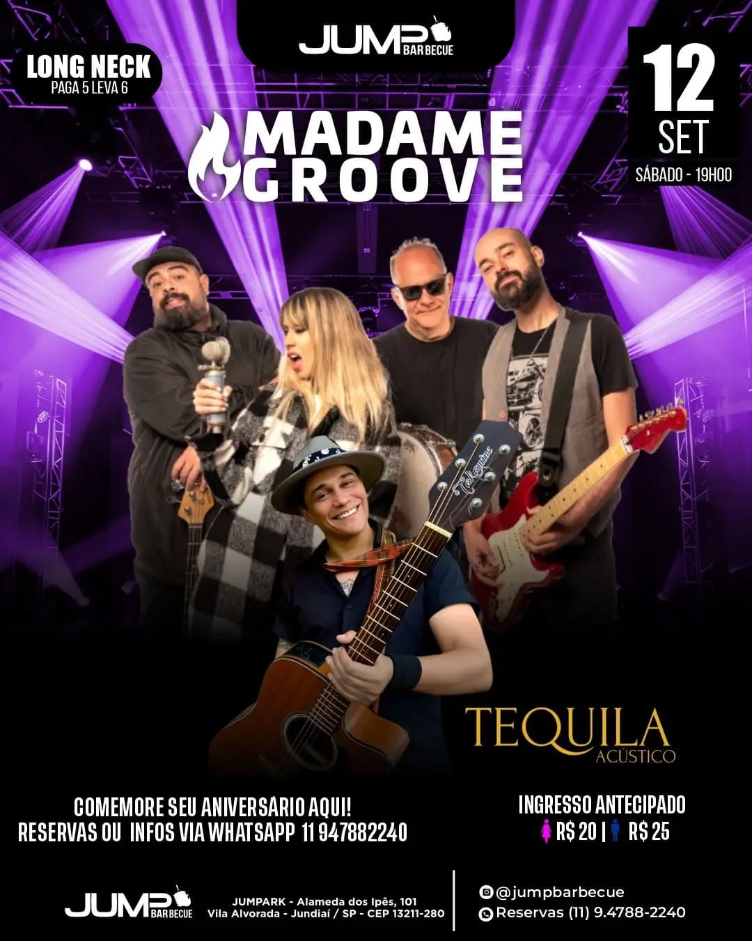 Flyer de Madame Groove e Tequila Acústico