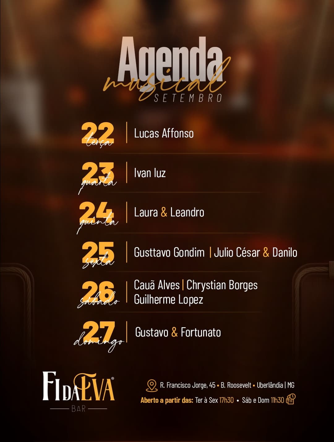 Flyer de Gustavo Gondim e Julio César e Danilo
