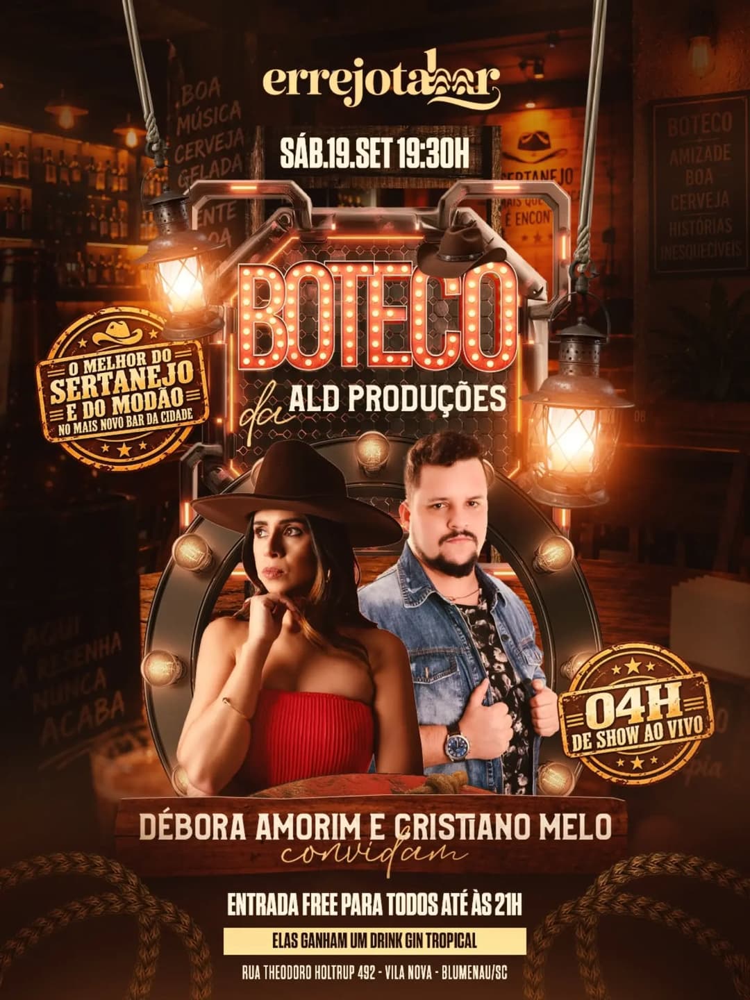 Flyer de Débora Amorim & Cristiano Melo