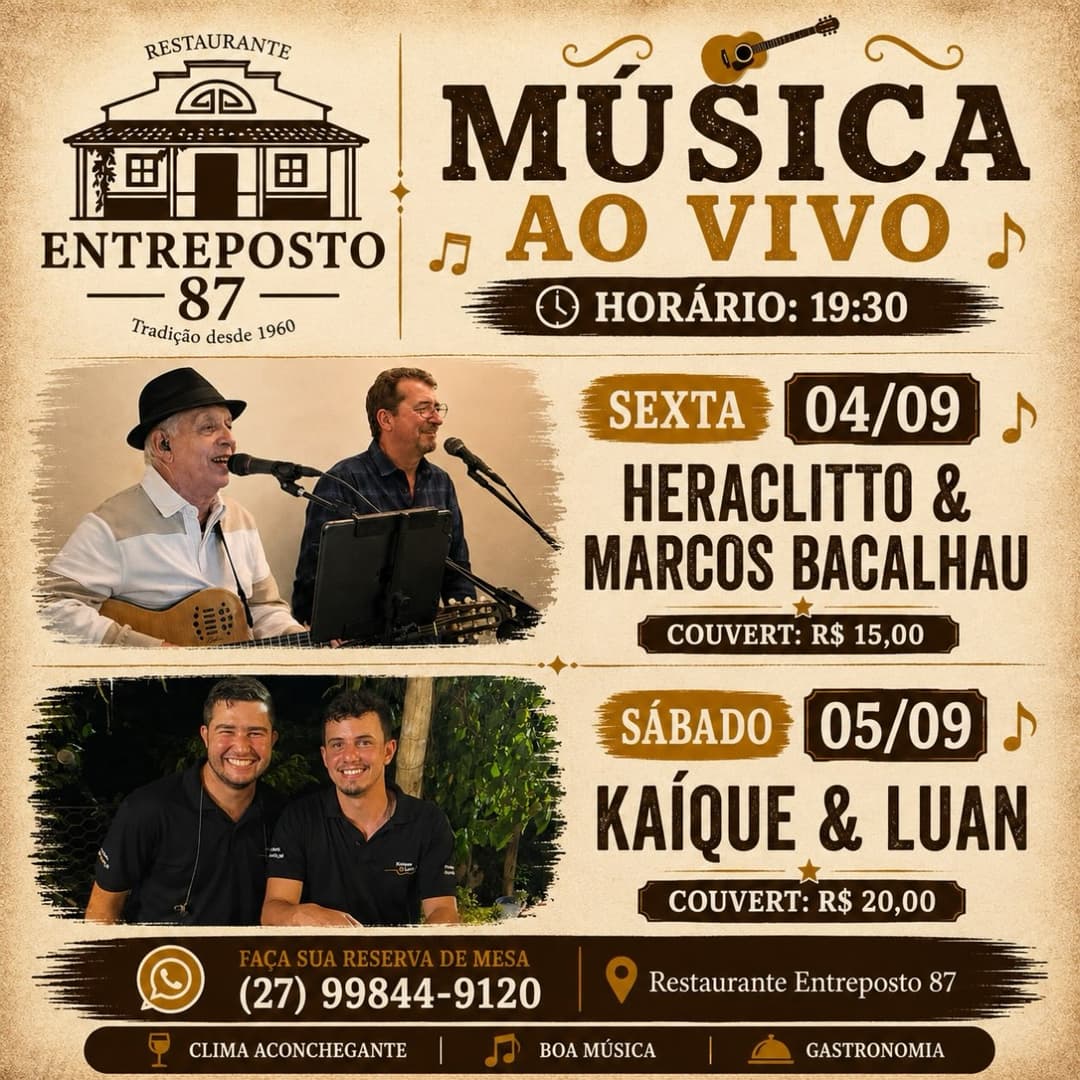 Flyer de Heraclitto & Marcos Bacalhau