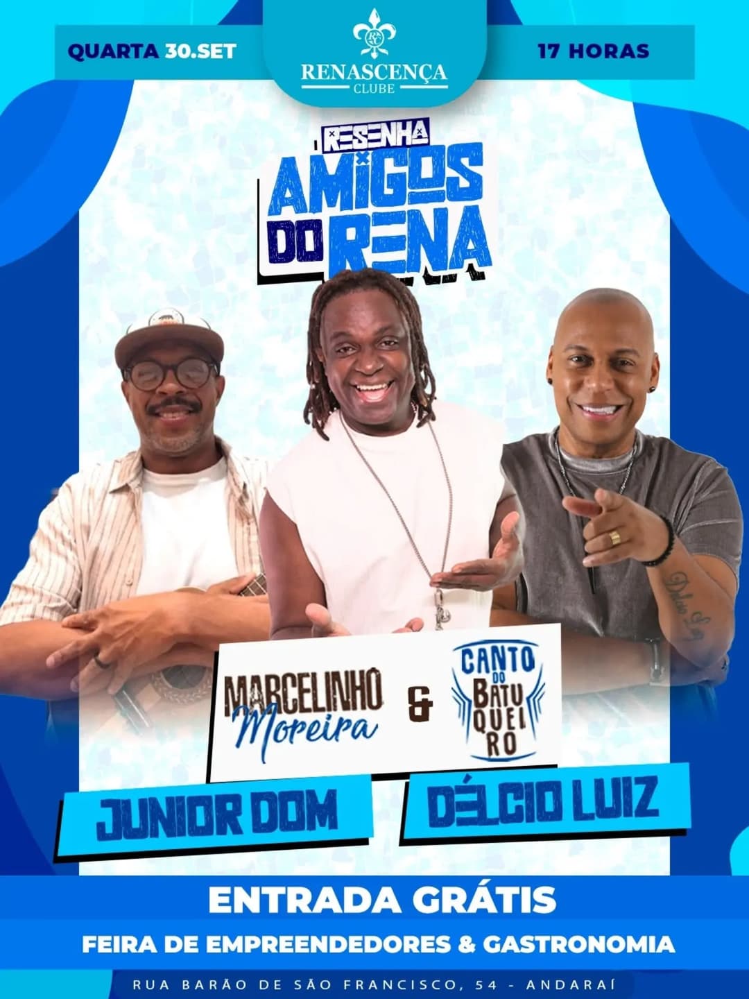 Flyer de Junior Dom e mais 2 artistas
