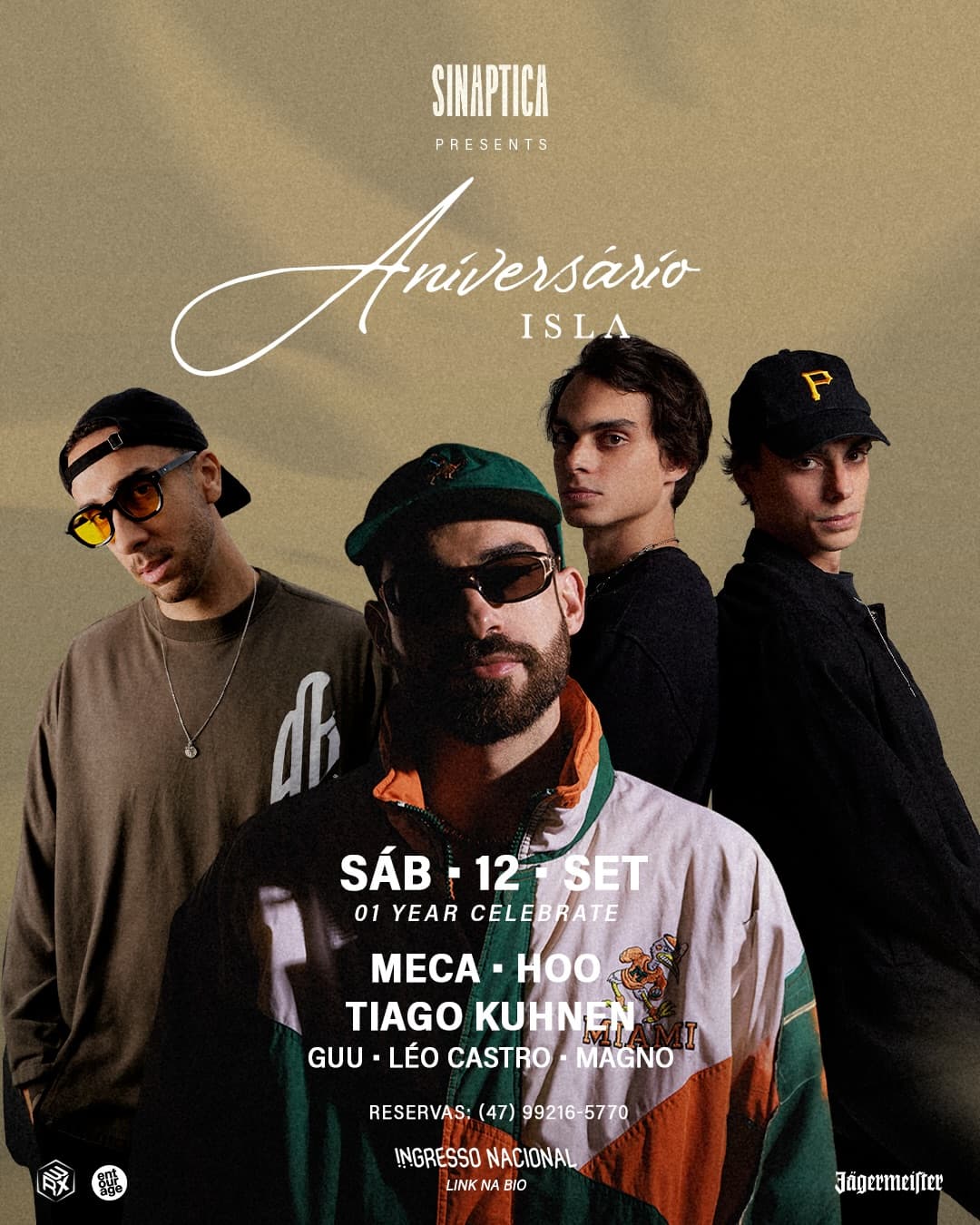 Flyer de MECA, HOO, TIAGO KUHNEN, Guu, Leo Castro e Magno