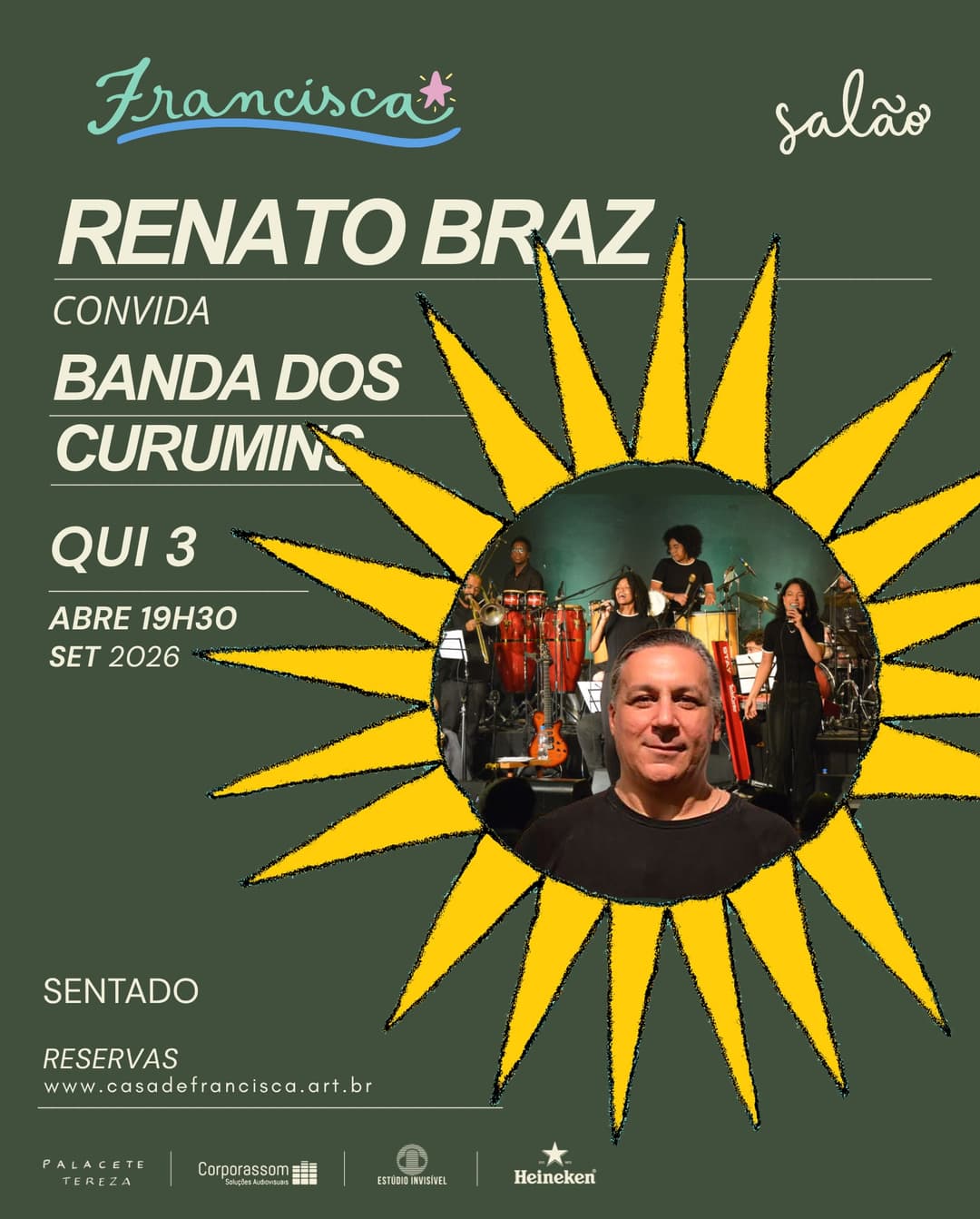 Flyer de Renato Braz e Banda dos Curumins