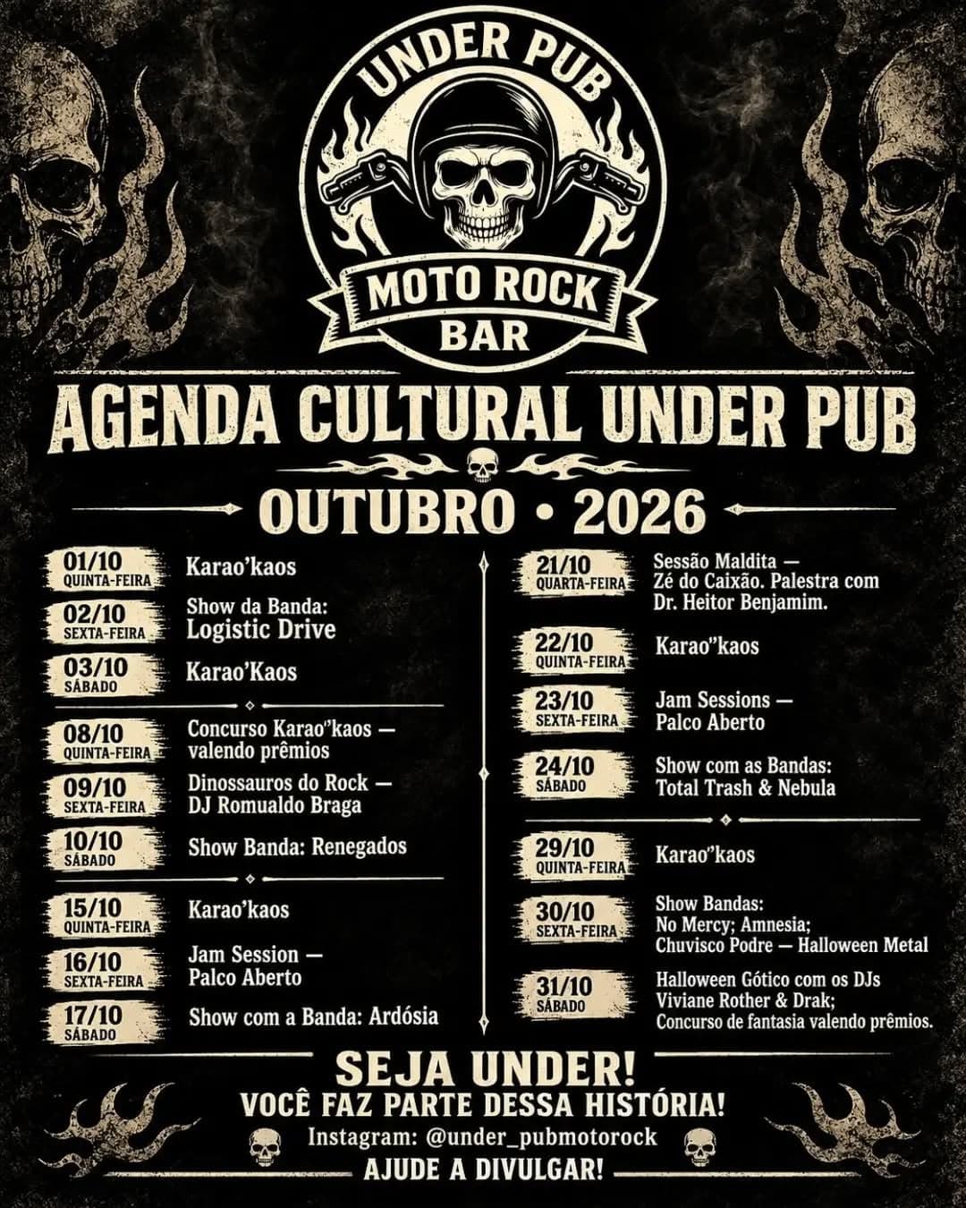 Flyer de Total Trash e Nebula