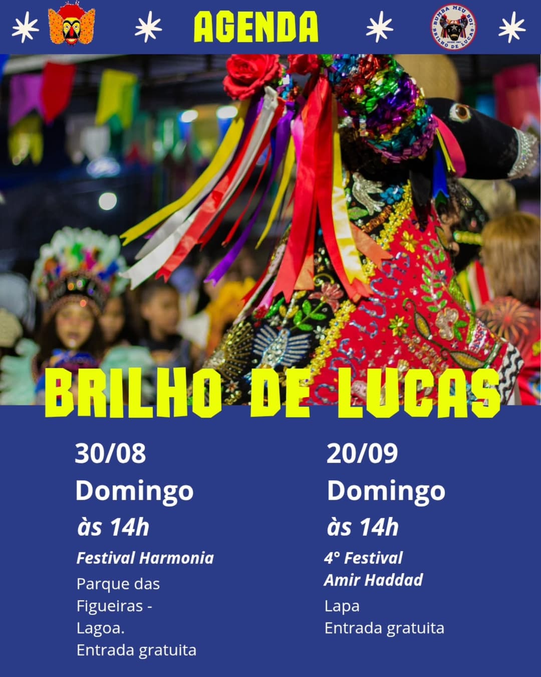 Flyer de Bumba Meu Boi Brilho de Lucas e Brilho de Lucas