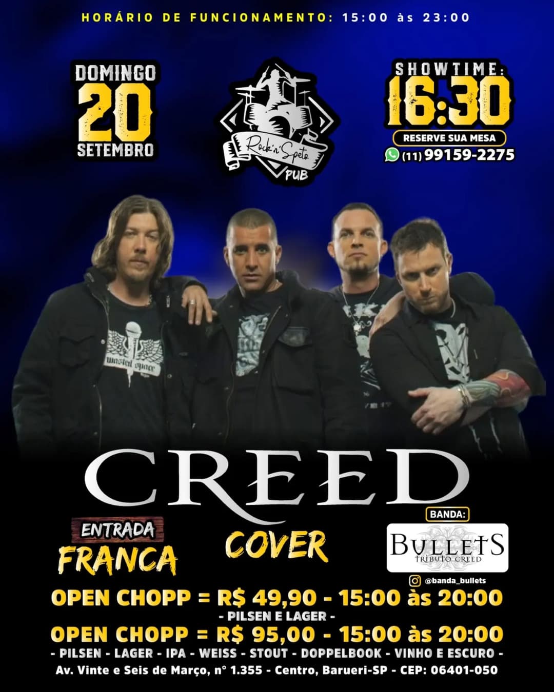 Flyer de Banda Bullets