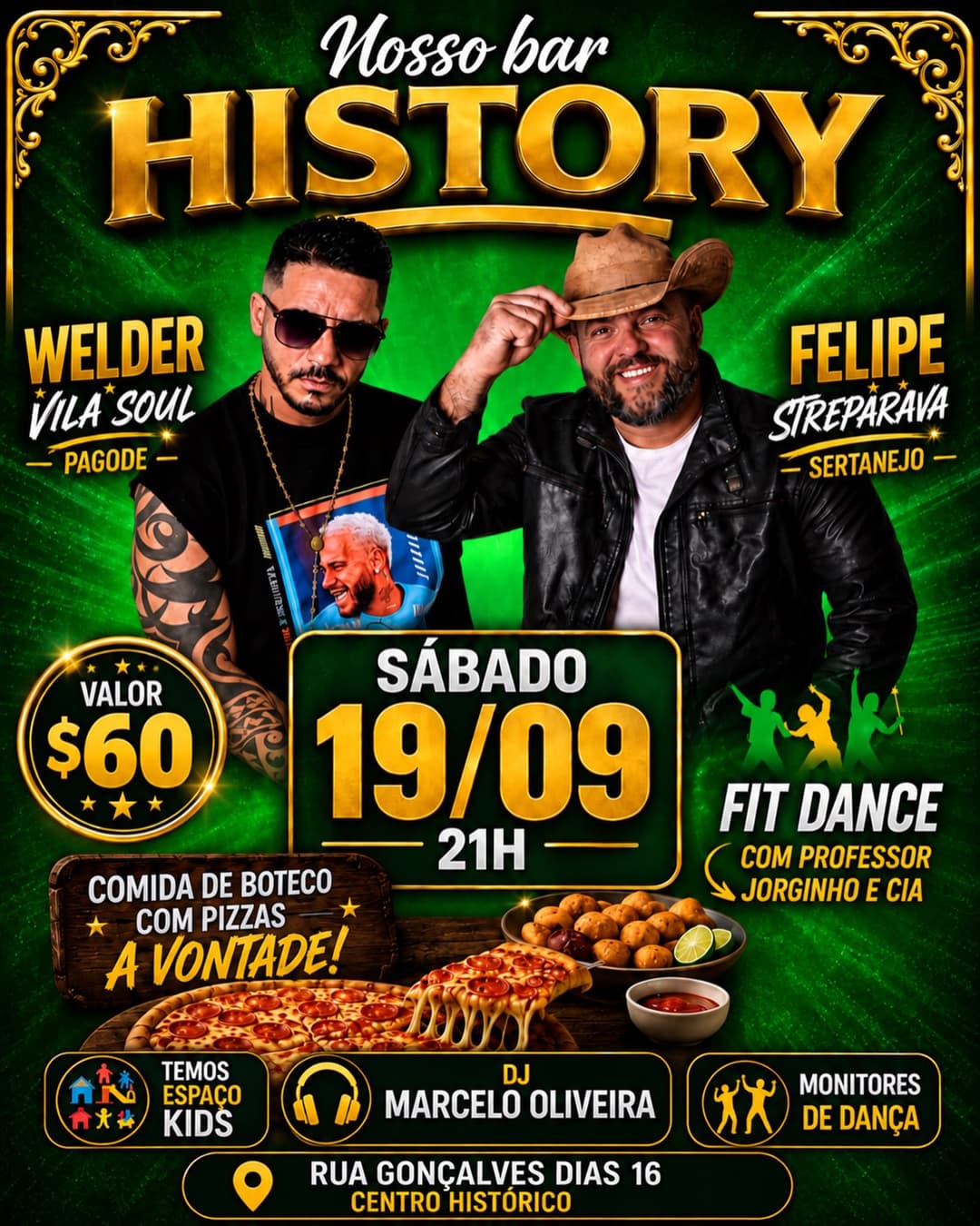 Flyer de Welder Vilasoul, Felipe Streparava e mais 1 artista