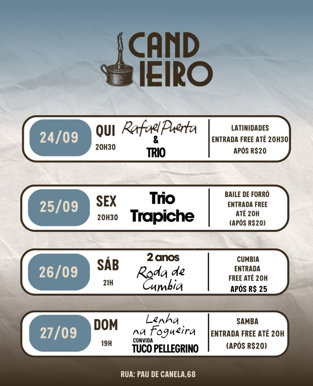 Flyer de Rafael Puerta e Trio