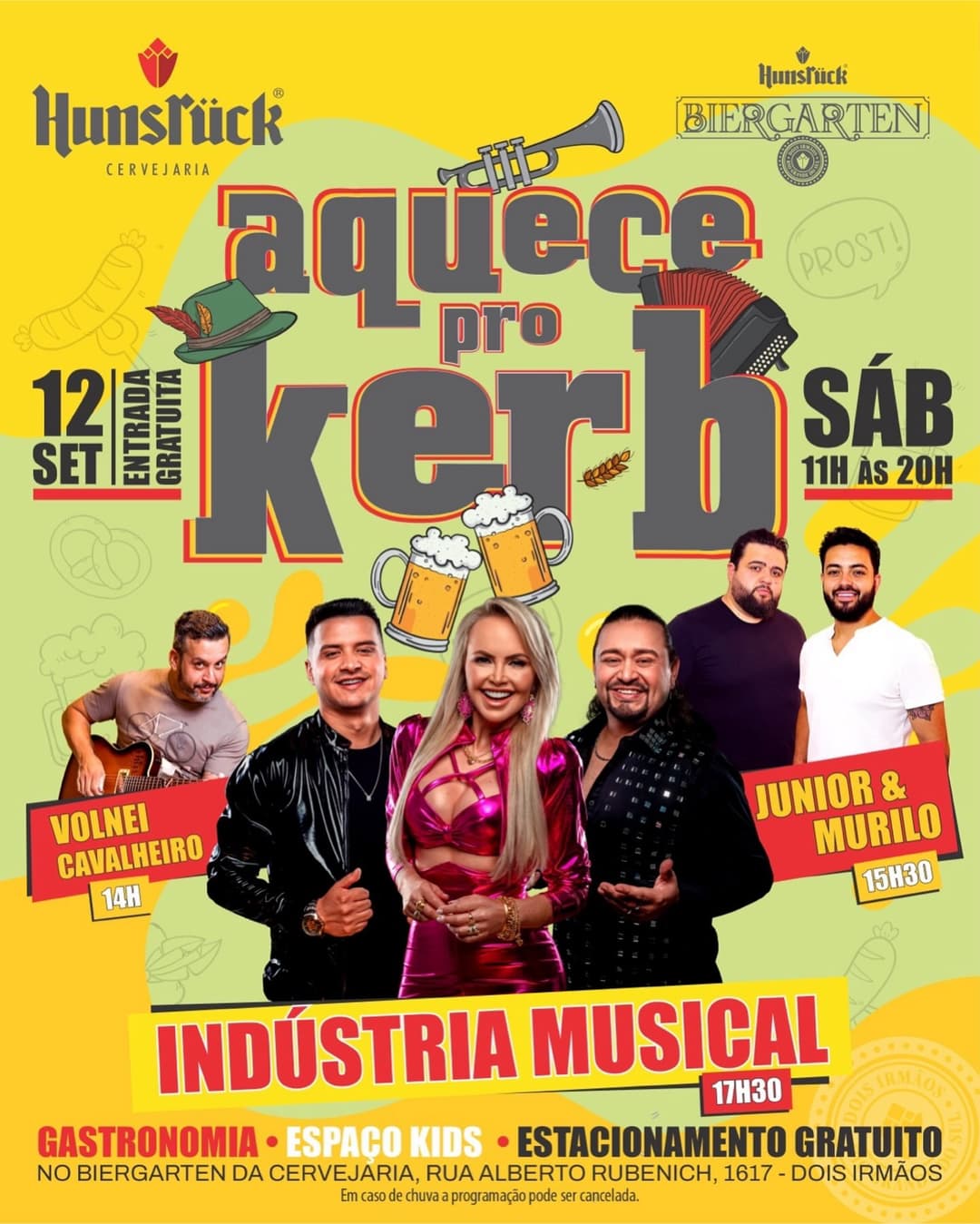 Flyer de Volnei Cavalheiro, Junior e Murillo e mais 1 artista