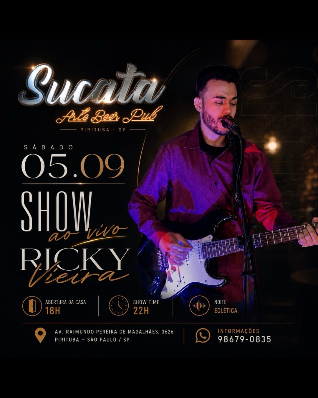 Flyer de Ricky Vieira