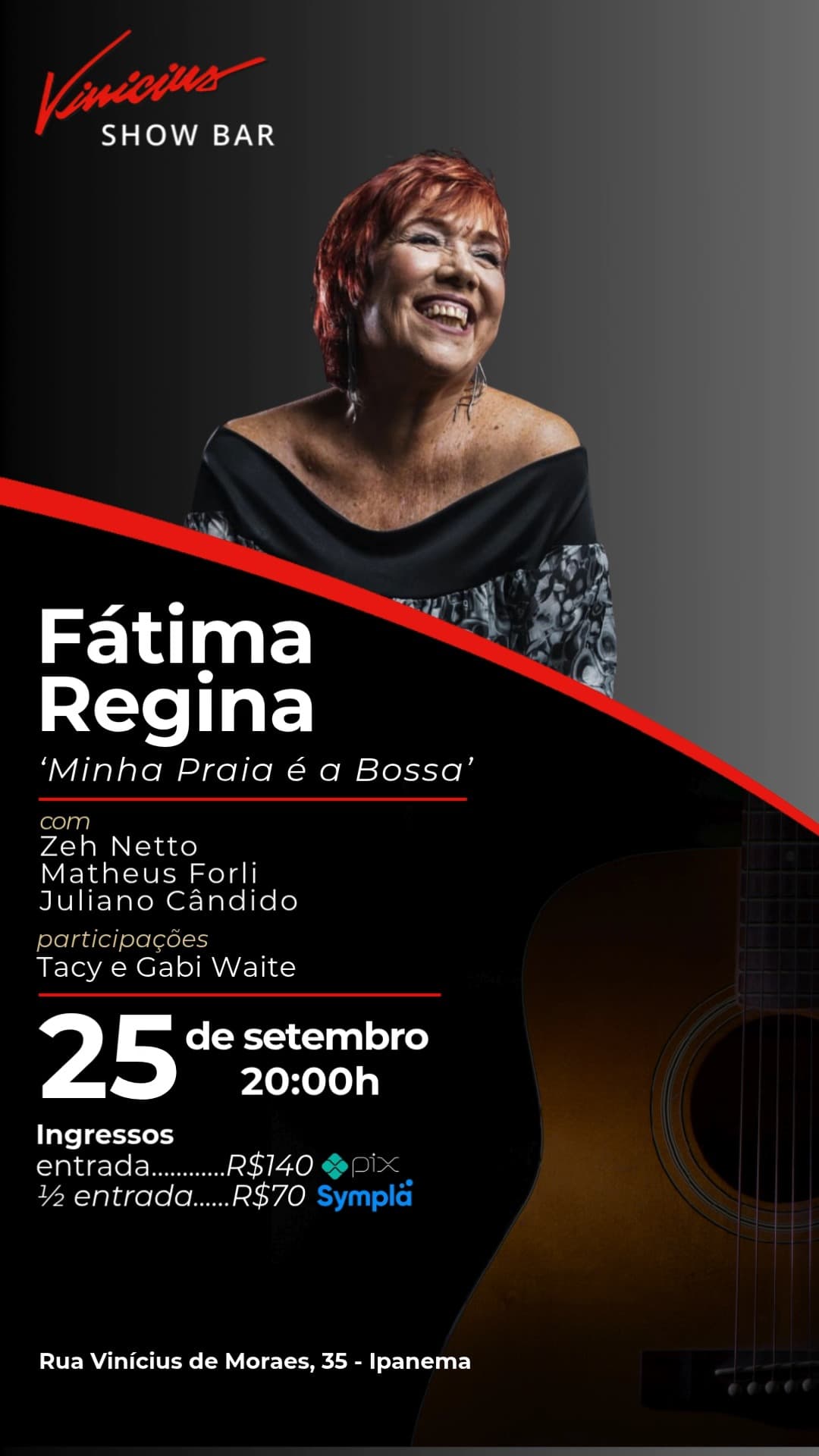 Flyer de Fátima Regina, Tacy Campos e Gabi Waite