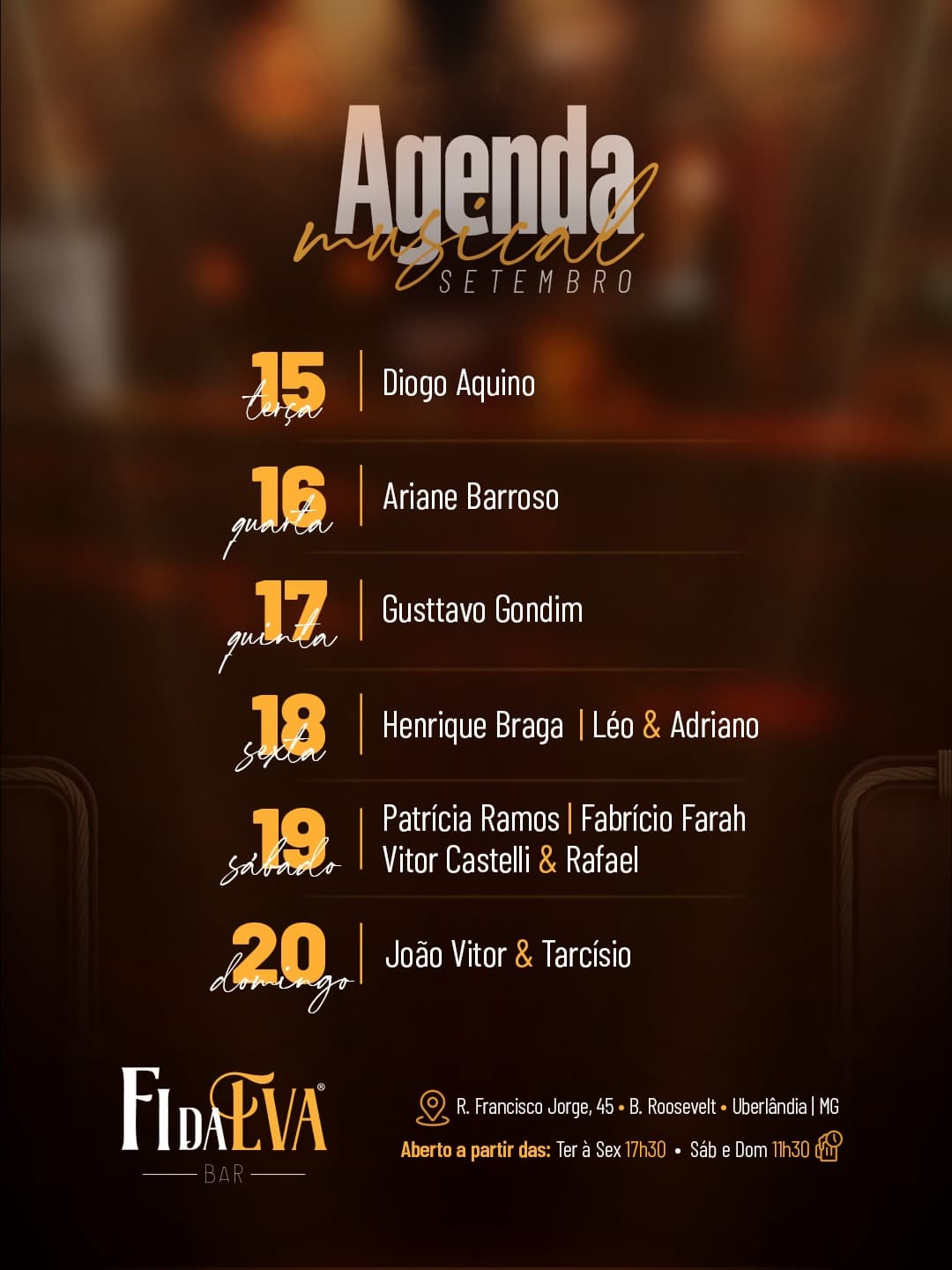 Flyer de Fabrício Farah e mais 2 artistas
