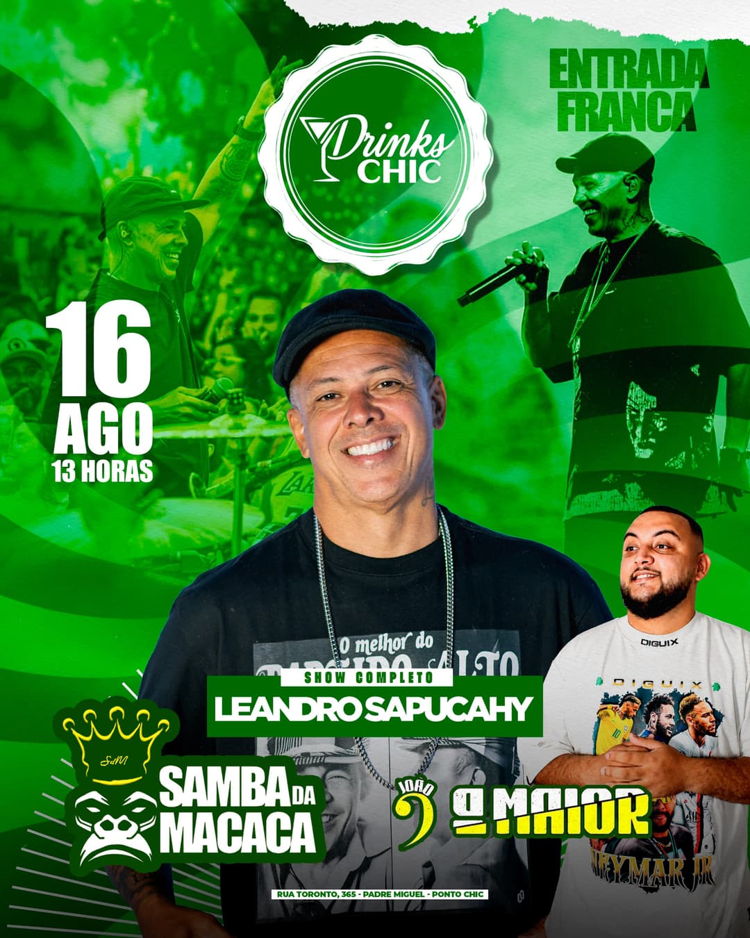 Flyer de Samba da Macaca, João Victor Soares e Leandro Sapucahy