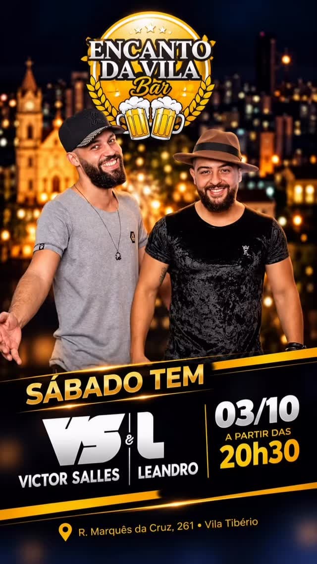 Flyer de Victor Salles e Leandro