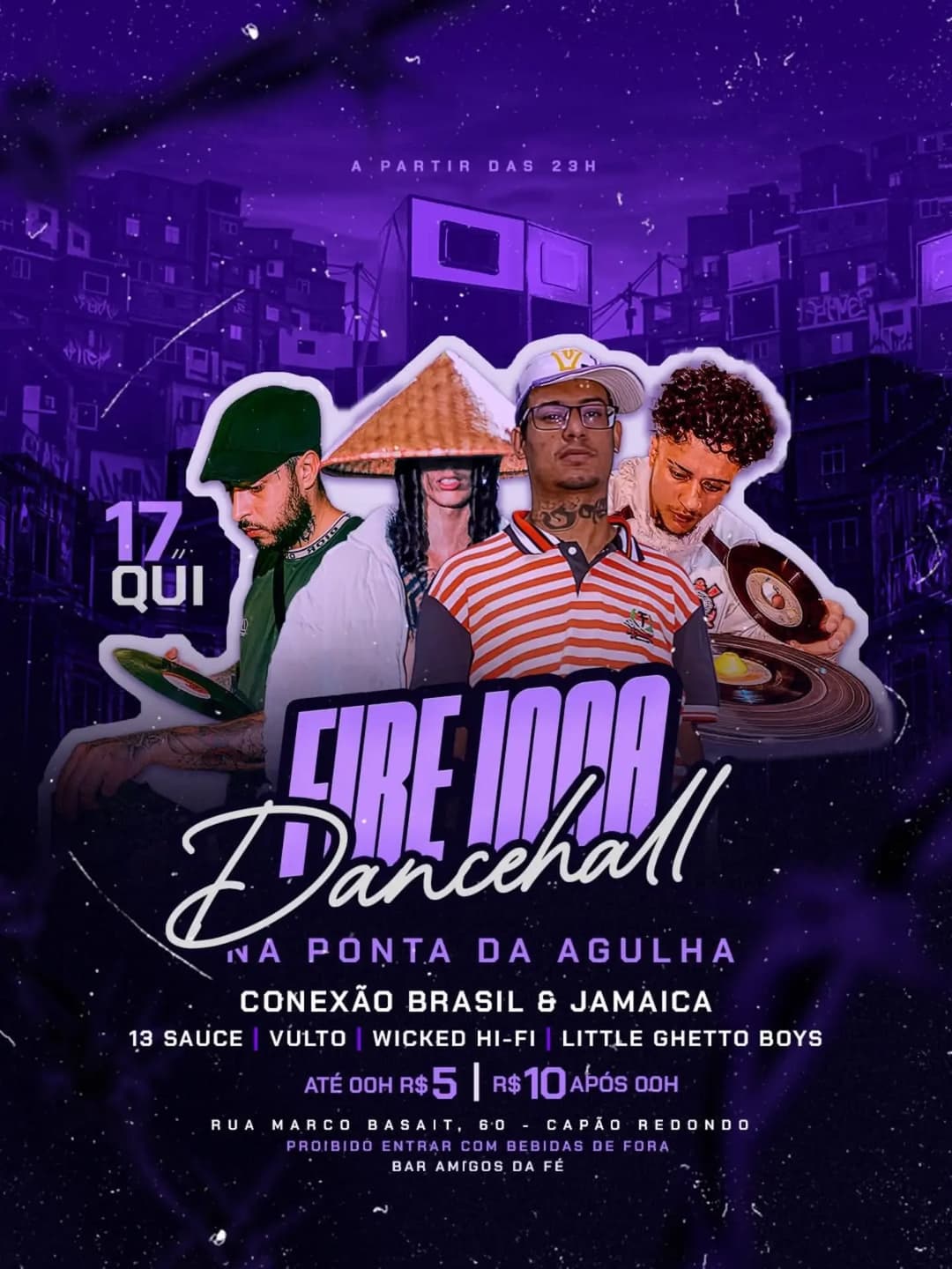 Flyer de Conexão Brasil e Jamaica S.S e mais 7 artistas