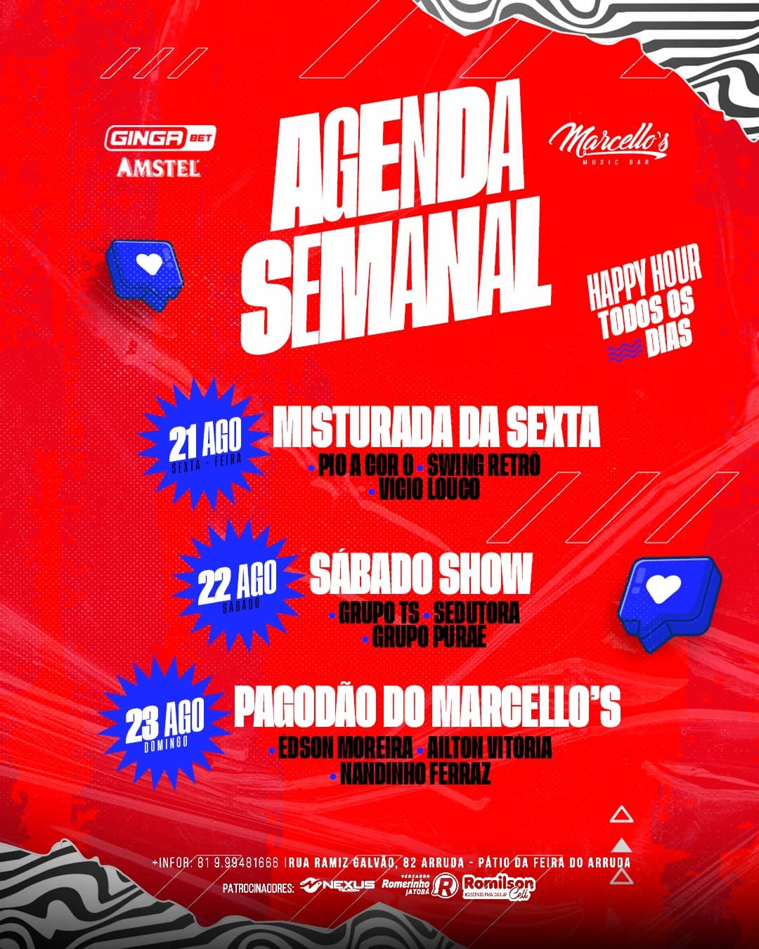 Flyer de Grupo TS, Sedutora e Grupo Puraê