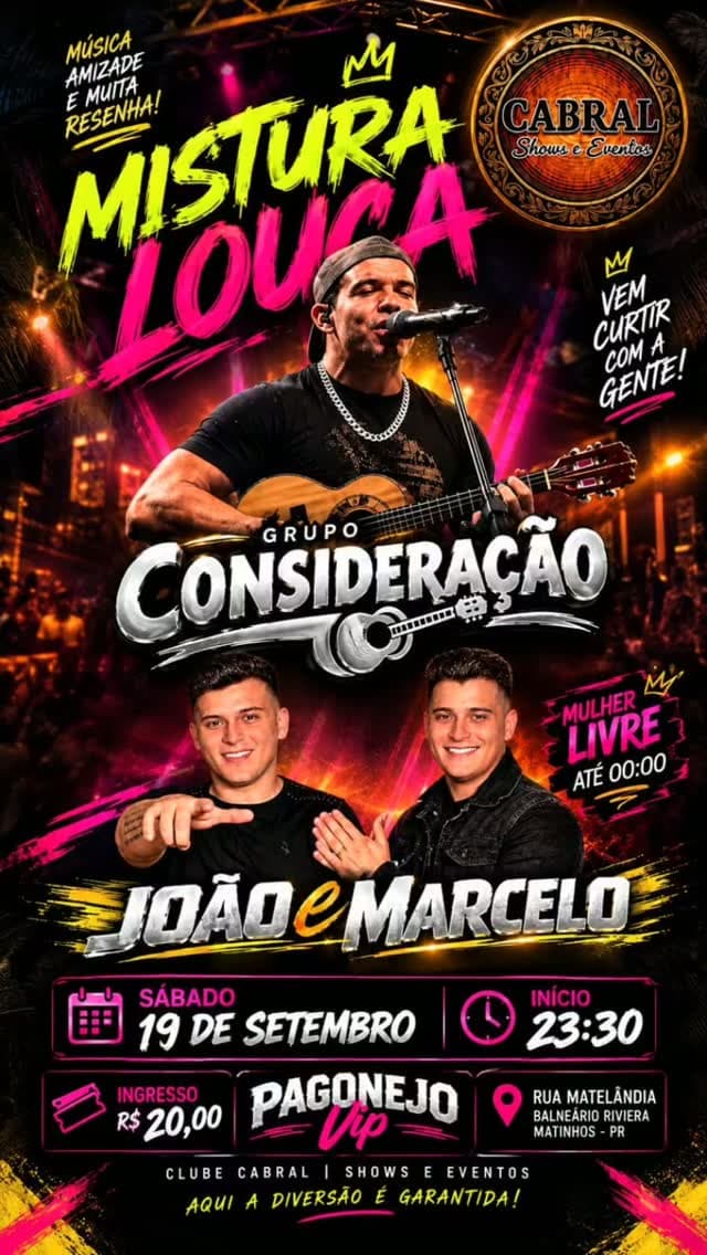 Flyer de João e Marcelo e Grupo Consideração
