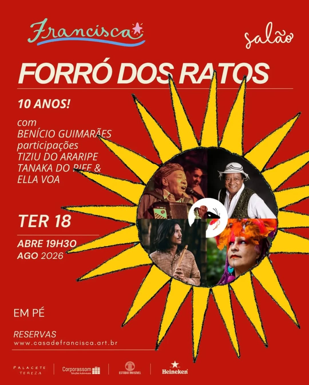 Flyer de Benicio Guimarães e Forró dos Ratos