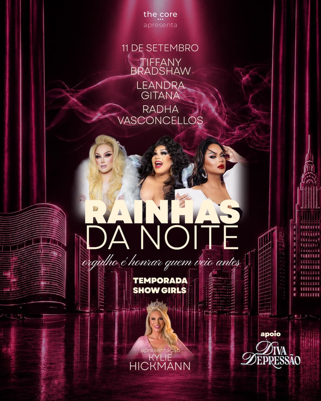 Flyer de Tiffany Bradshaw, leandragitana e radhavasconcellos