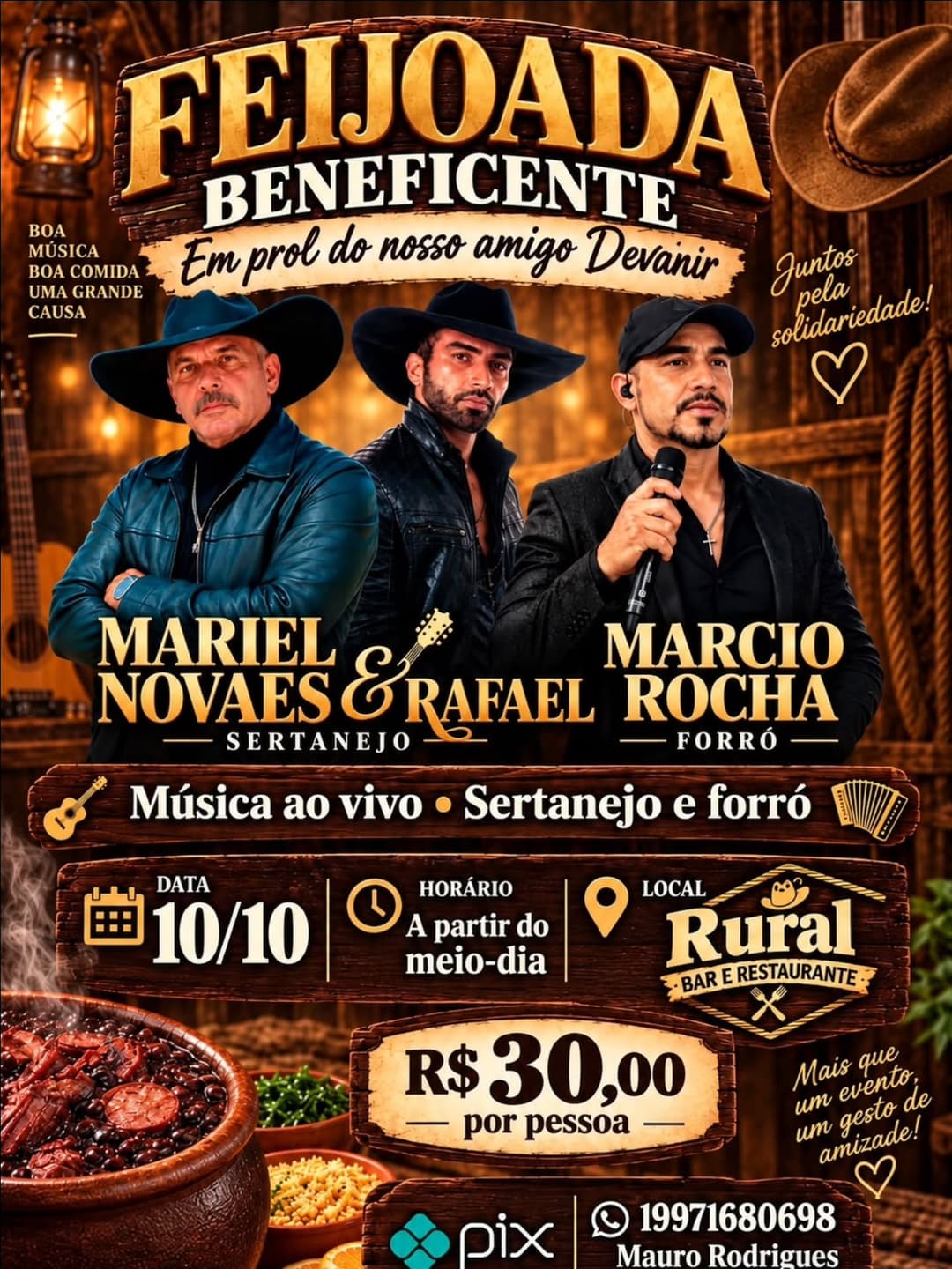 Flyer de Mariel Novaes e Rafael e Marcio Rocha
