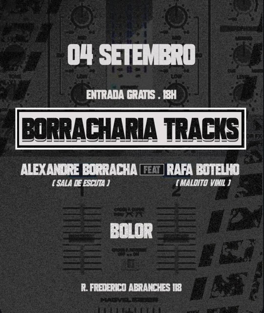 Flyer de Borracha Alexandre e Rafa A B C