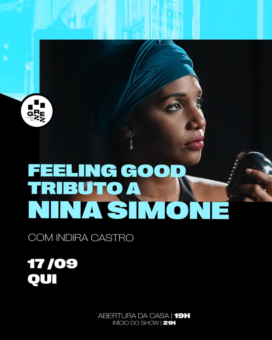 Flyer de Indira Castro, Luís Henrique New e mais 3 artistas