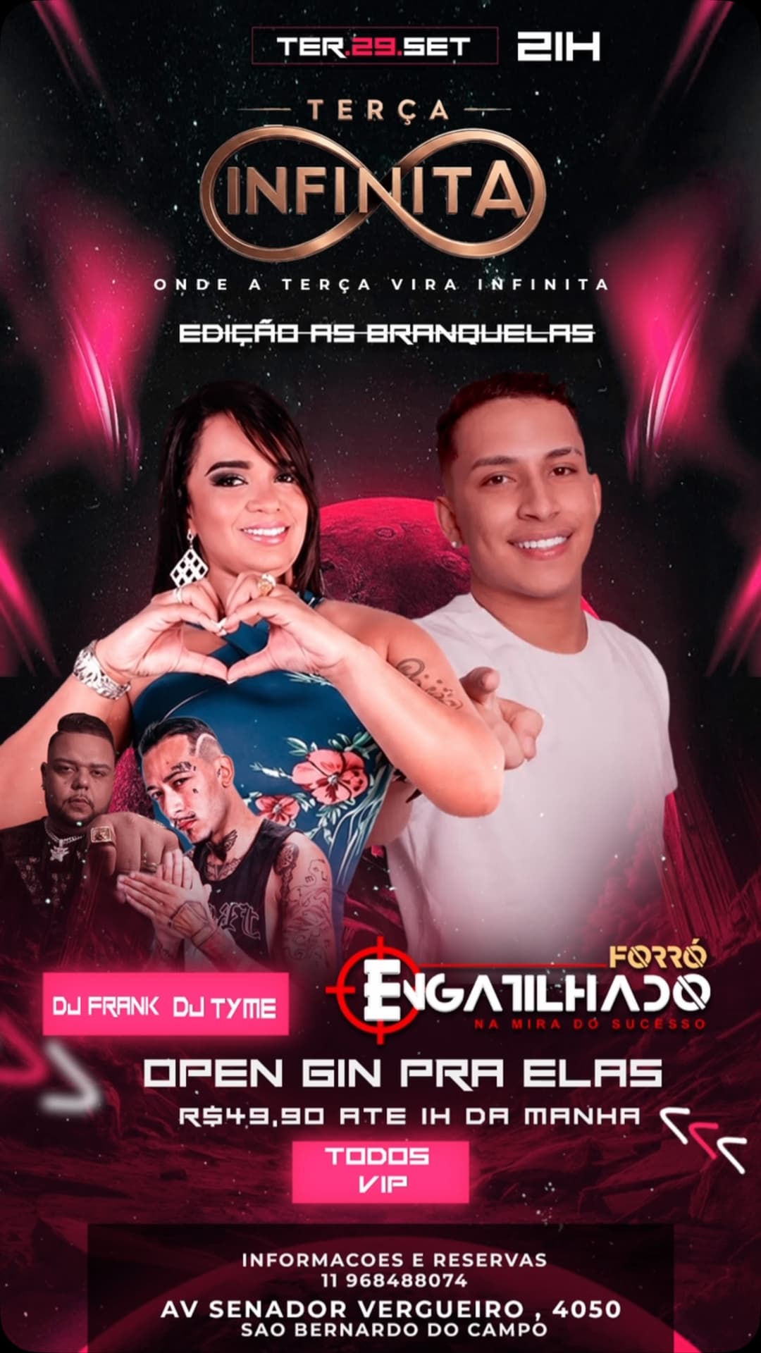 Flyer de Banda Forró Engatilhado, DJ Frank e DJ Tyme