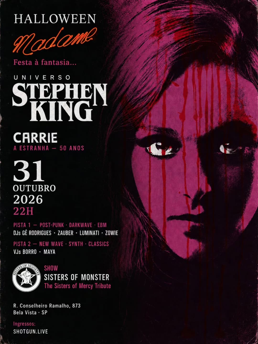 Flyer de Sisters of Monster e Sisters of Mercy Tribute