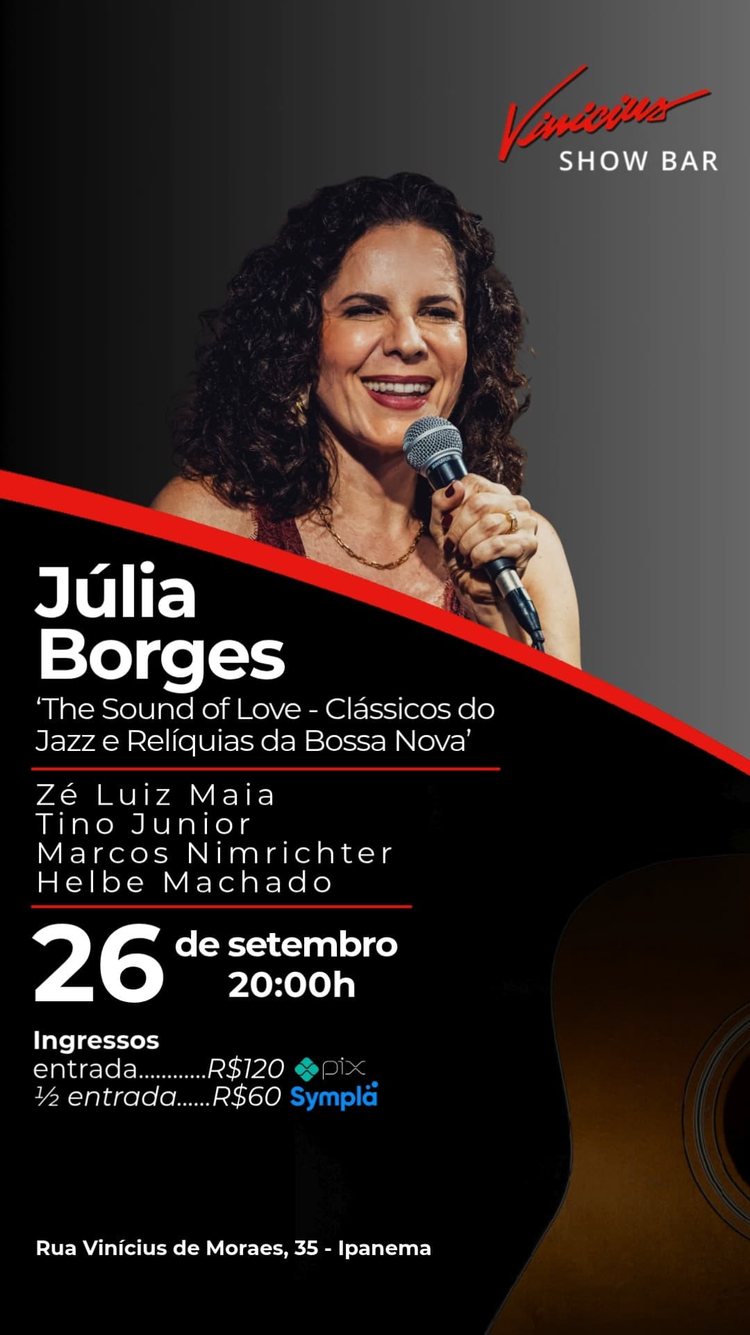 Flyer de Júlia Borges