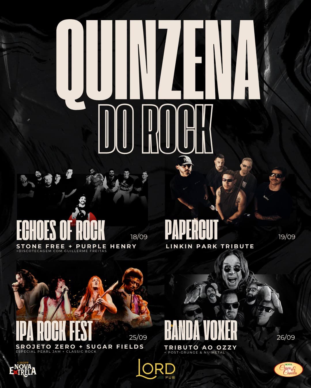 Flyer de Projeto Zero e Sugar Fields Classic Rock