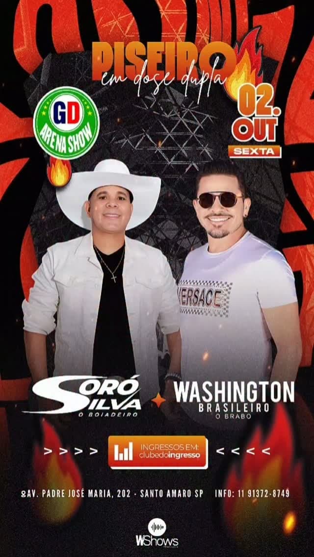 Flyer de Soró Silva e Washington Brasileiro