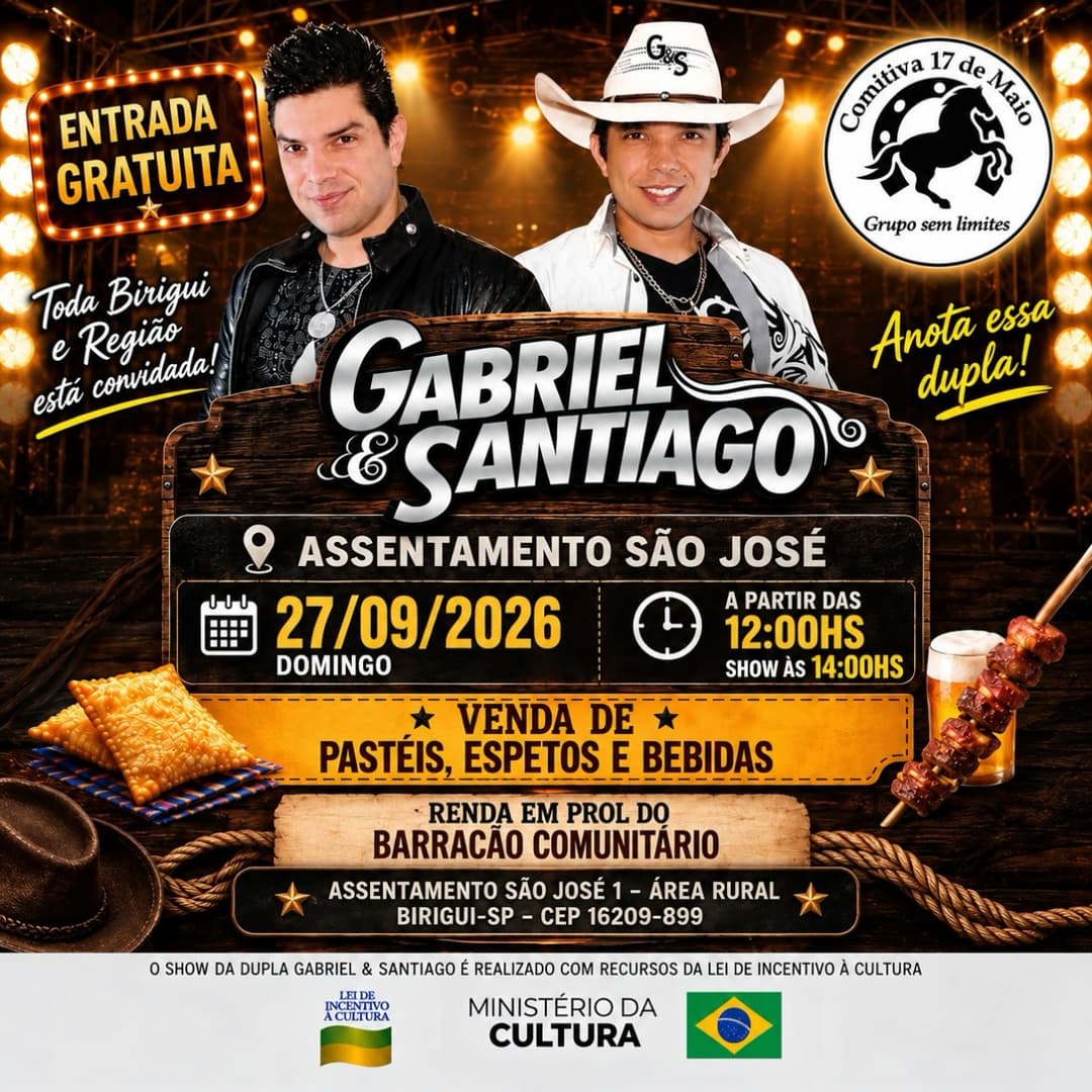 Flyer de Gabriel e Santiago