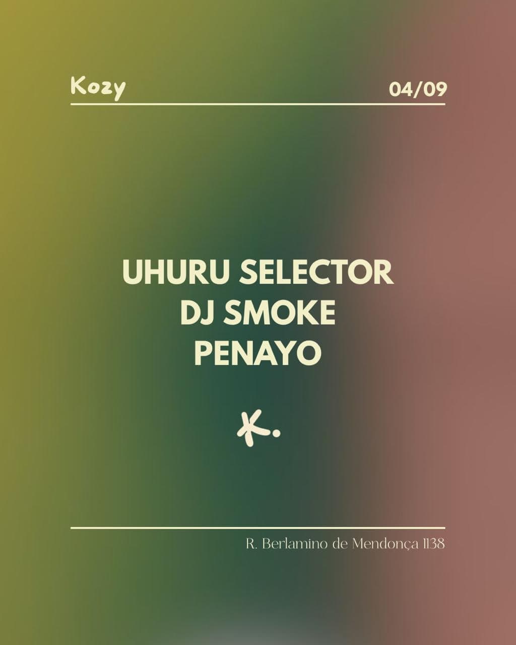 Flyer de DJ, Marcelo Penayo e Uhuru Selector