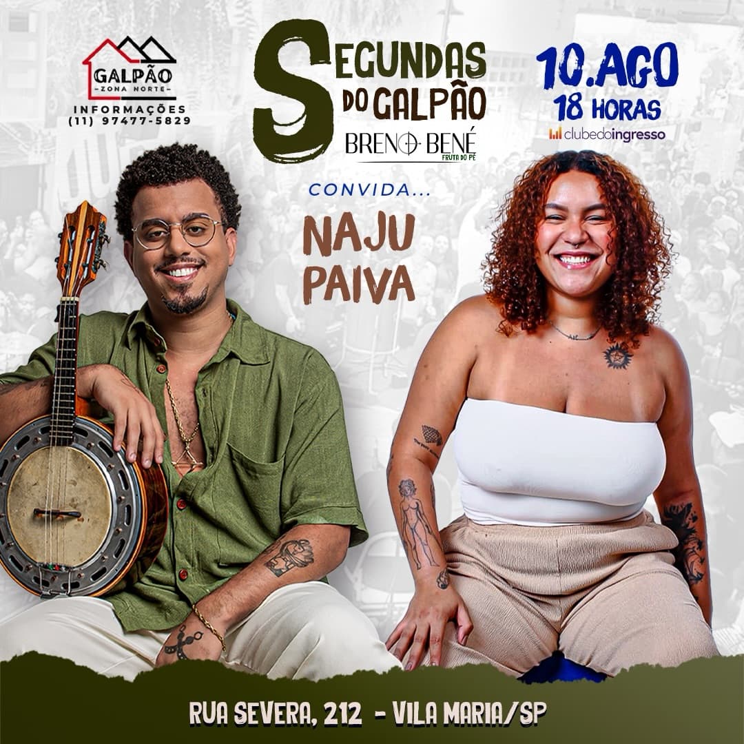 Flyer de Breno Batista e Naju Paiva