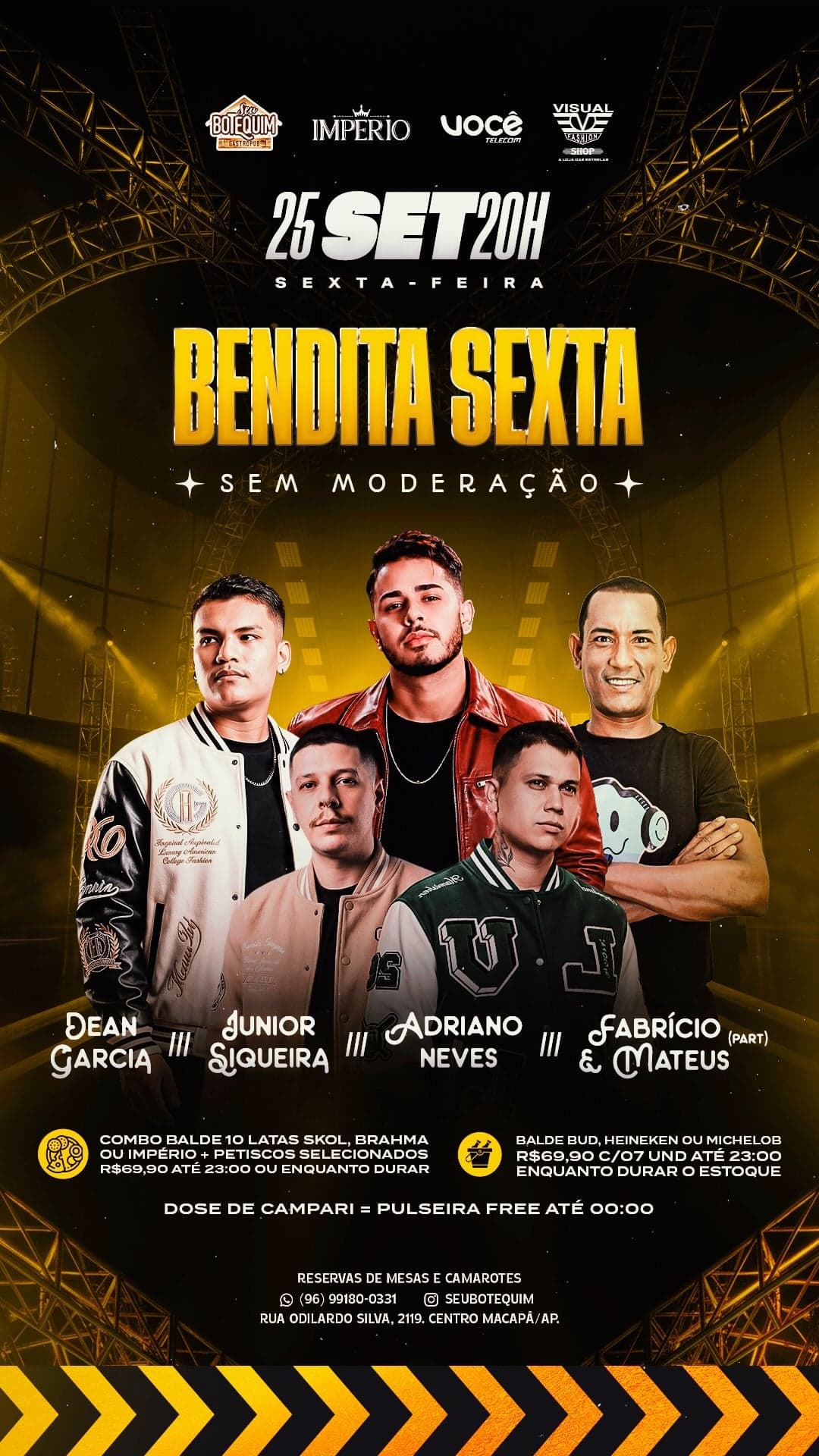 Flyer de Dean Garcia, Junior Siqueira e mais 2 artistas