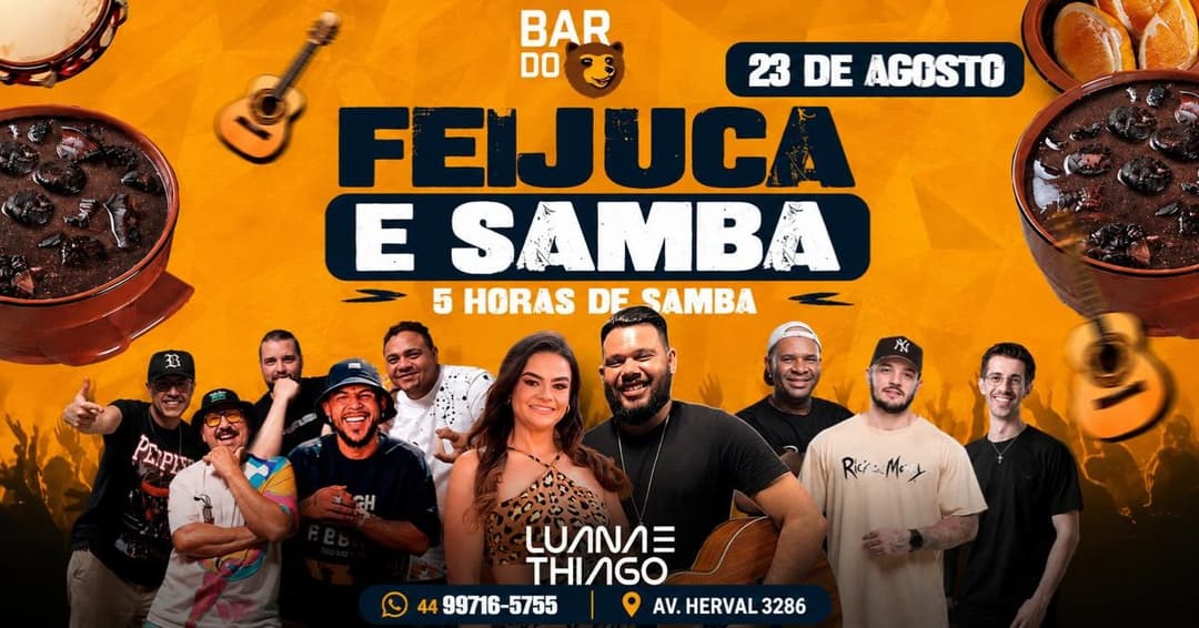 Flyer de Samba do Bebê e Grupo Black White