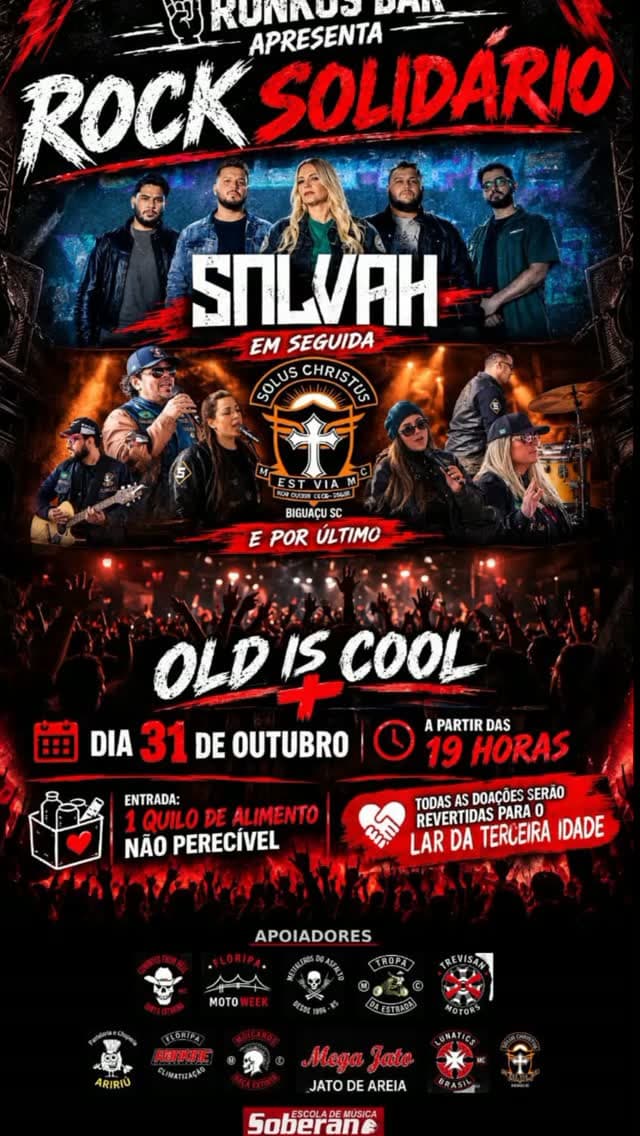 Flyer de Old Is Cool, SNLVH e SOLUS CHRISTUS