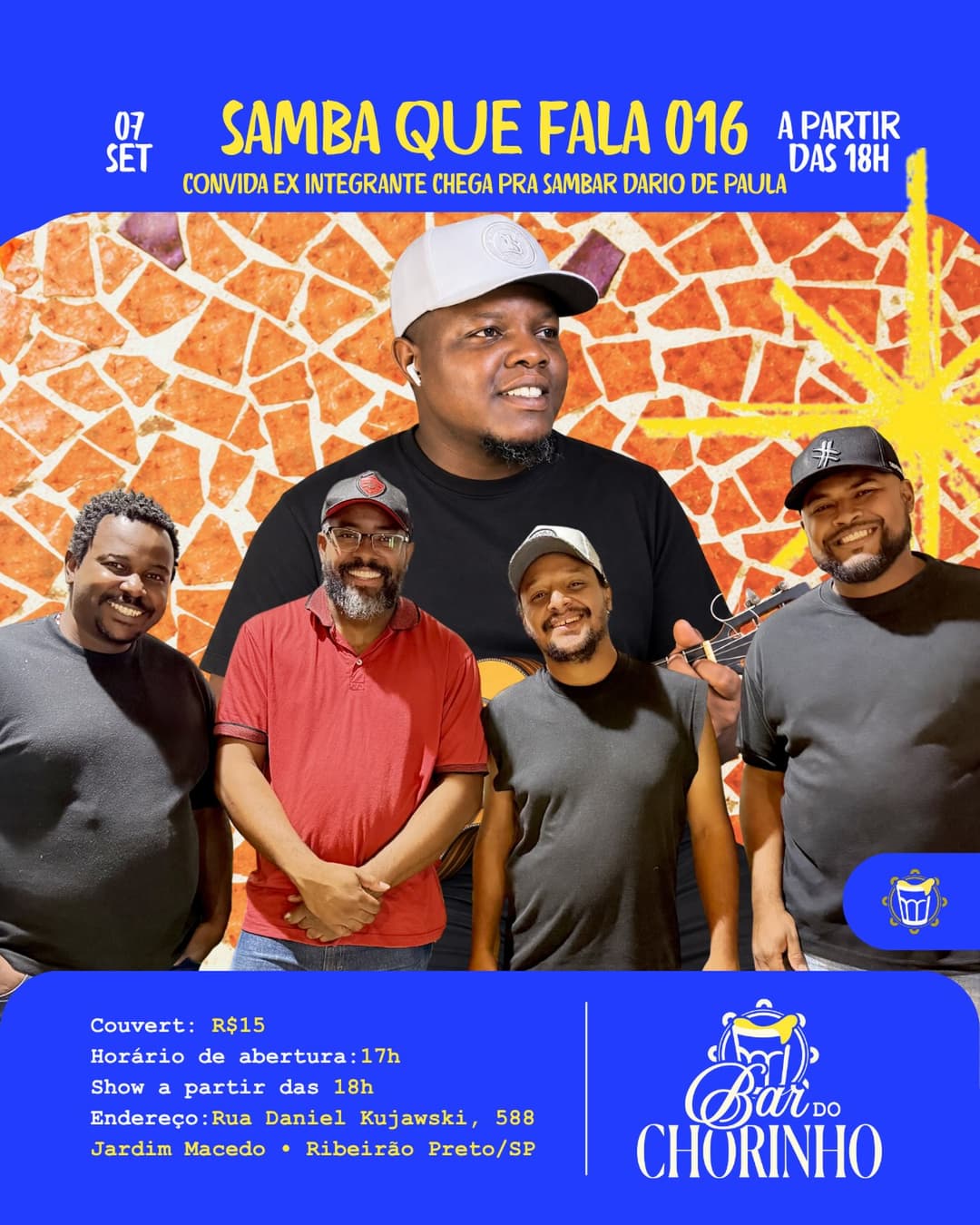 Flyer de Samba Que Fala 016 e Dario de Paula