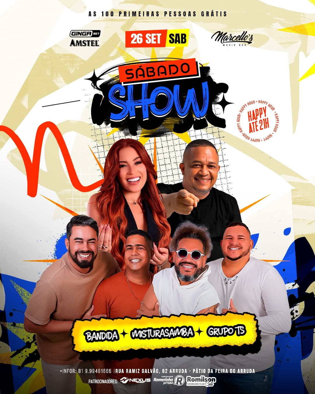 Flyer de Grupo TS, Mistura Samba e Banda Bandida