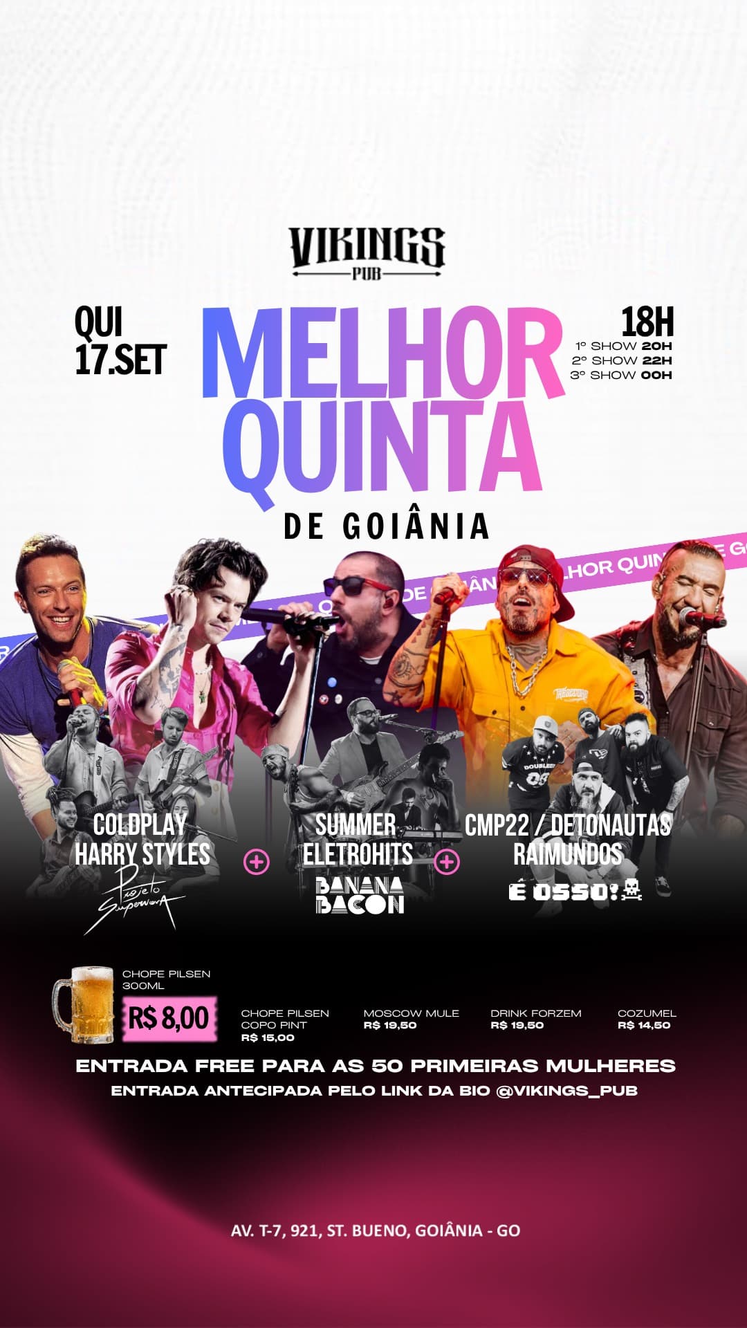 Flyer de Projeto Supernova, Banana Bacon e Banda É Osso