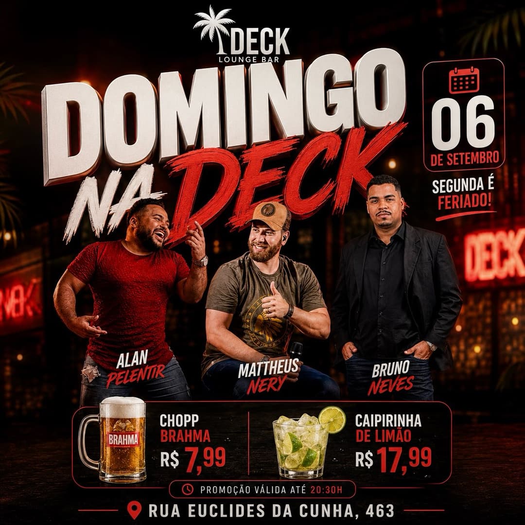 Flyer de Alan Pelentir, Mattheus Nery e Bruno Neves