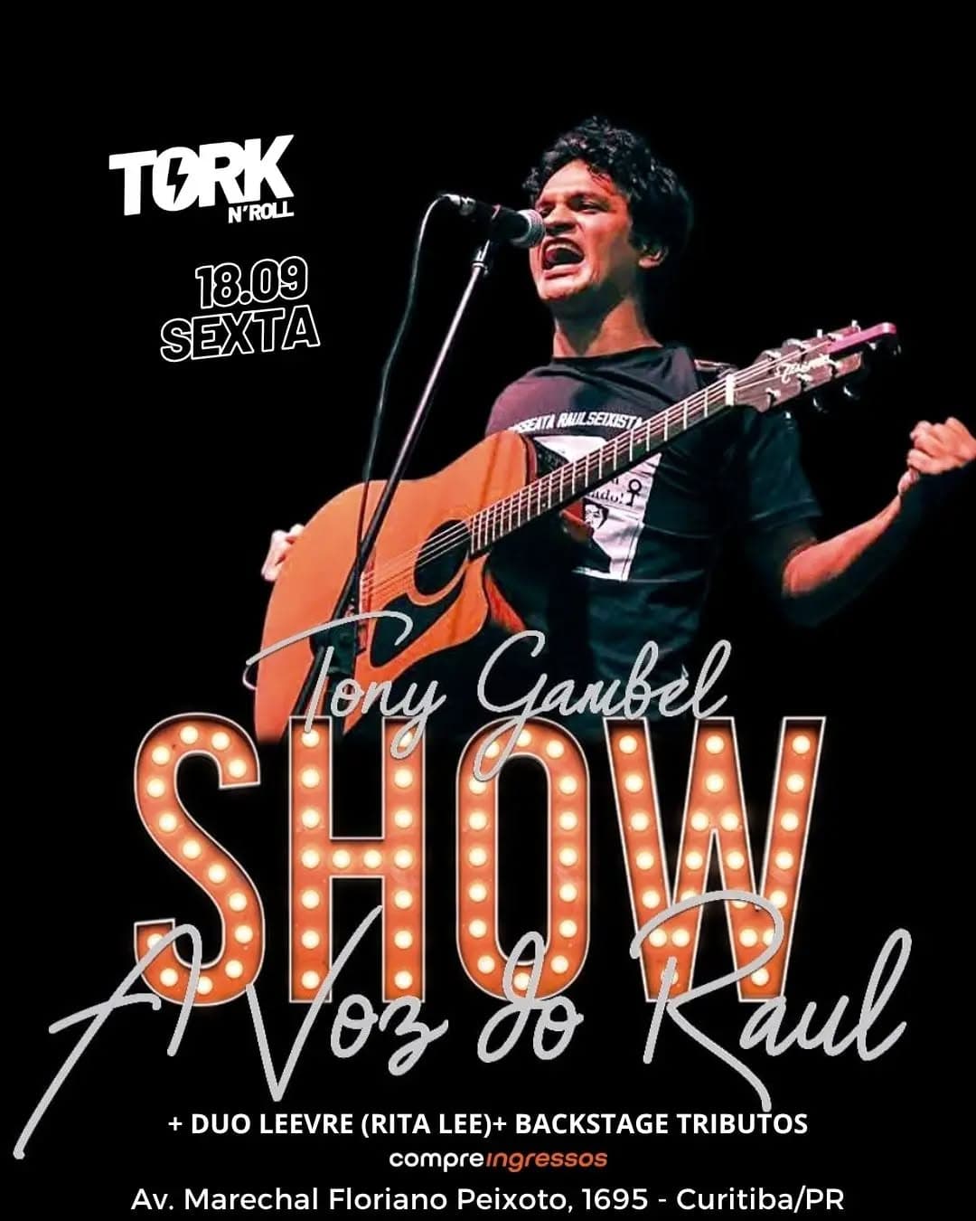 Flyer de Duo LEEVRE, Tony Gambel e REBACKSTAGE TRIBUTOS