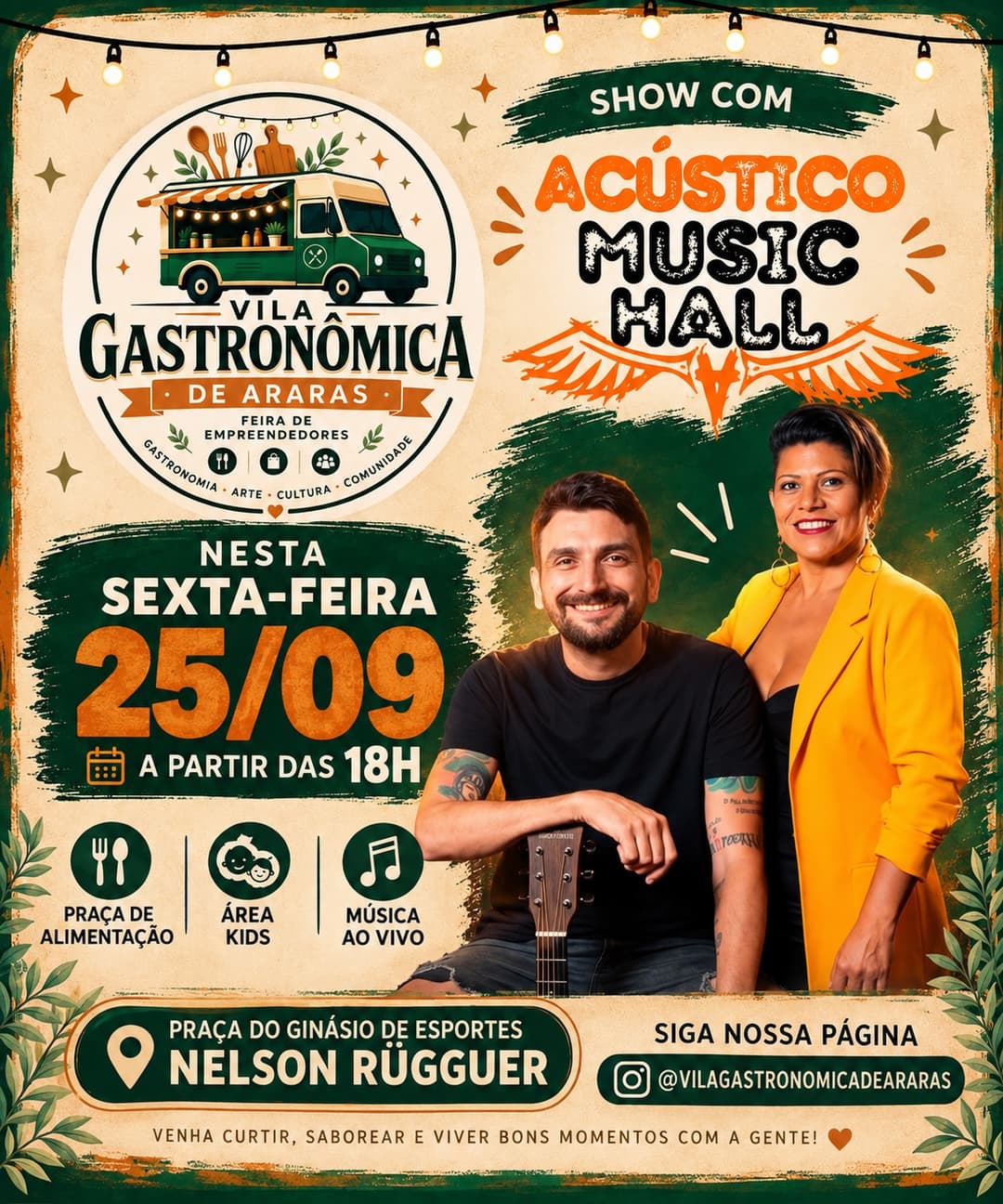 Flyer de Acústico Music Hall
