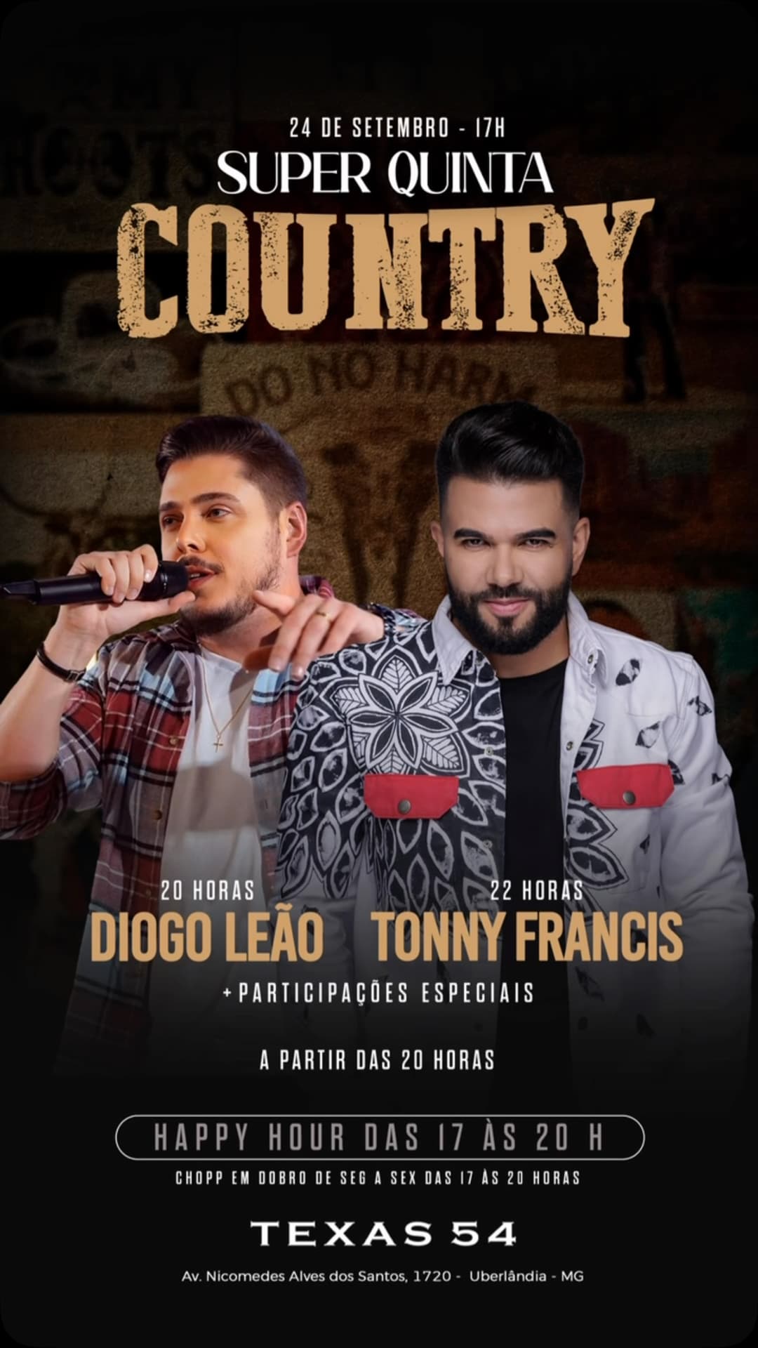 Flyer de Diogo Leão e Tonny Francis