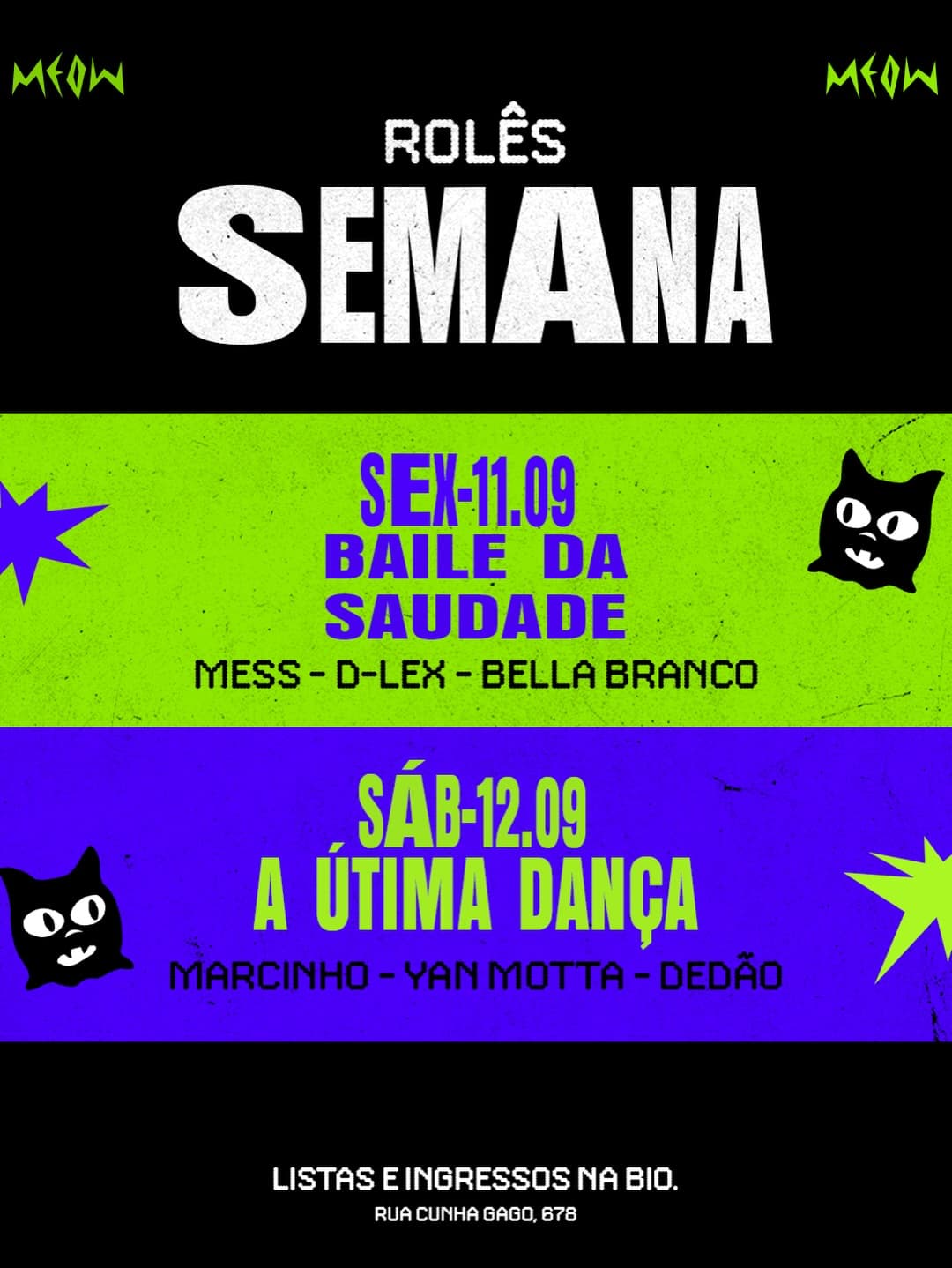Flyer de Méss, DJ Bella Branco e D-Lex